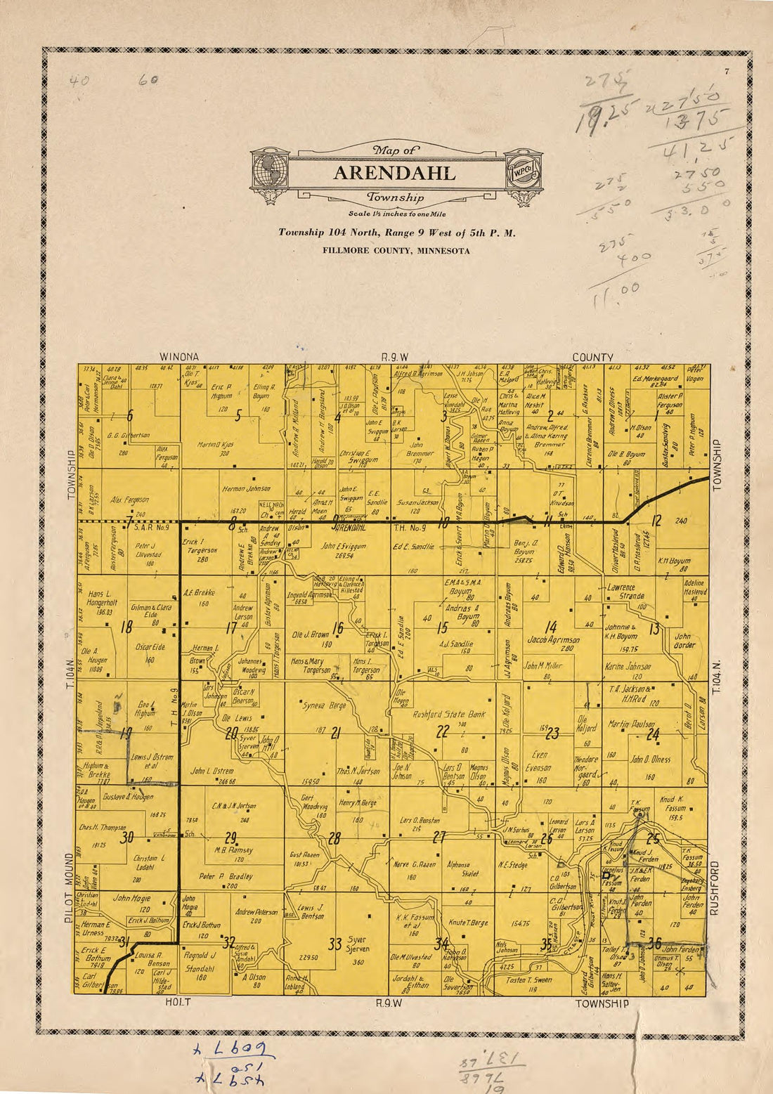 Arendahl Township from Atlas and Farmers&