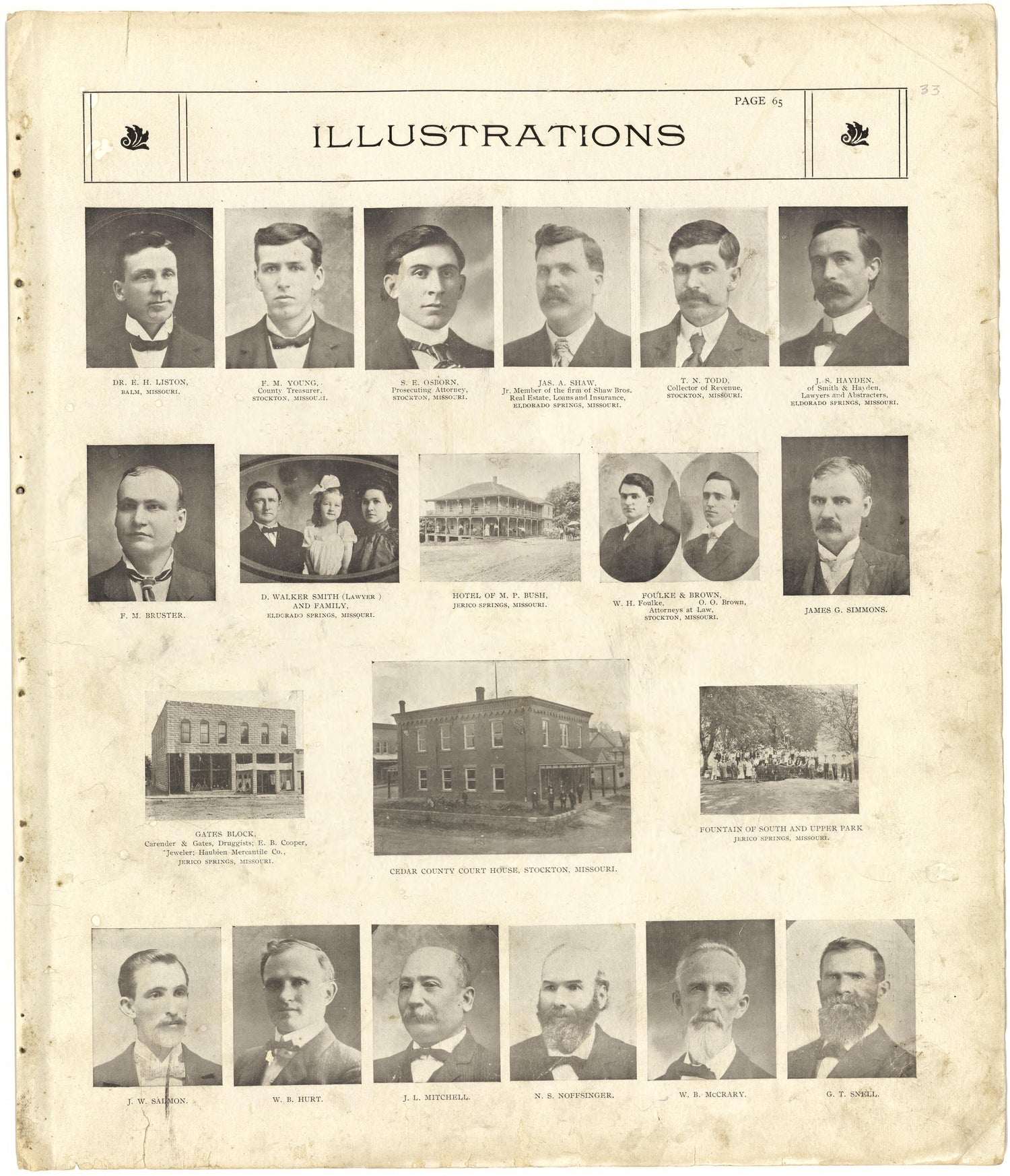 Illustrations from Standard Atlas of Cedar County, Missouri : Including a Plat Book of the Villages, Cities and Townships of the County, Map of the State, United States and World, Patrons Directory, Reference Business … 1908 by Relic Map Company