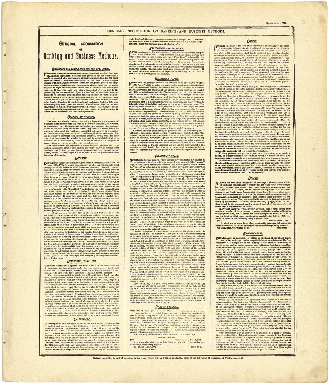 General Information On Banking and Business Methods from Standard Atlas of Cedar County, Missouri : Including a Plat Book of the Villages, Cities and Townships of the County, Map of the State, United States and World, Patrons Directory, Reference Busi... by Relic Map Company