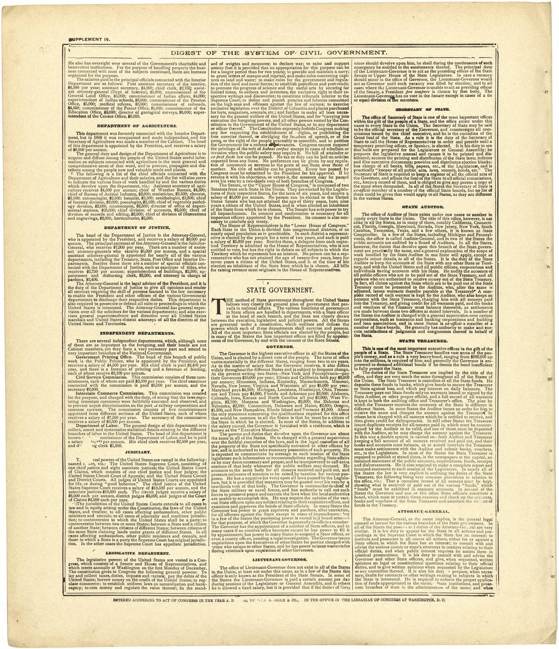 Digest of the System of Civil Government Continued from Standard Atlas of Cedar County, Missouri : Including a Plat Book of the Villages, Cities and Townships of the County, Map of the State, United States and World, Patrons Directory, Reference Busin... by Relic Map Company