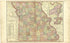 Missouri from Standard Atlas of Cedar County, Missouri : Including a Plat Book of the Villages, Cities and Townships of the County, Map of the State, United States and World, Patrons Directory, Reference Business … 1908 by Relic Map Company