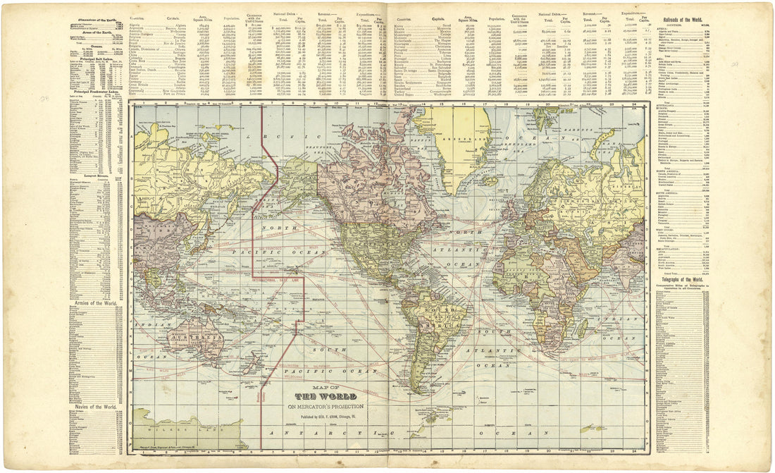 Map of the World On Mercator&