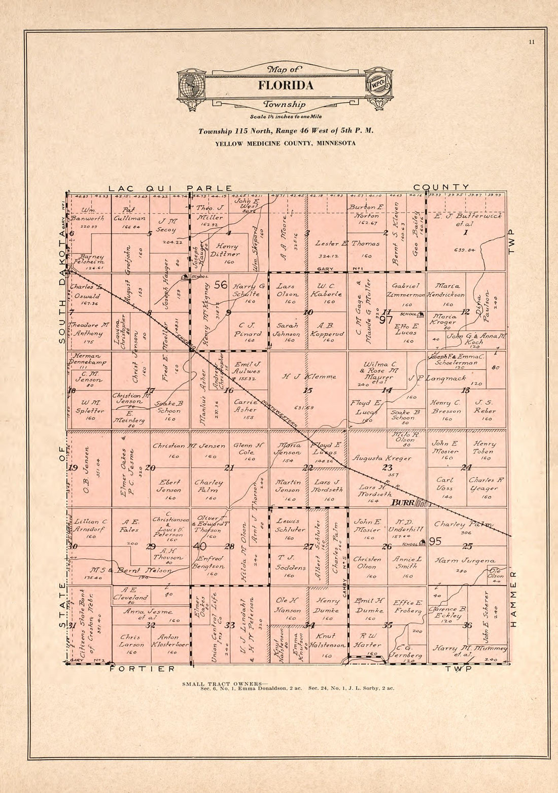 This old map of Minnesota, , Yellow Medicine County was created by Webb Publishing Co in 1929