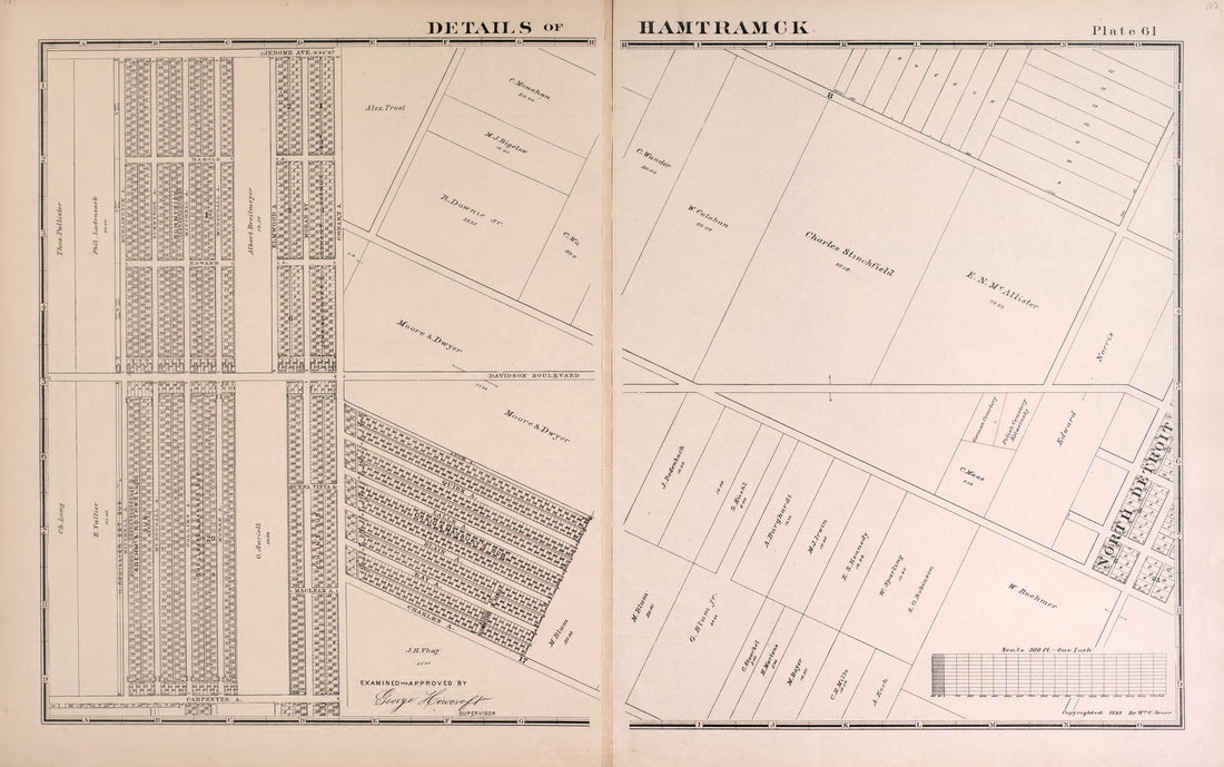 Details of Hamtramck - 2 from Detailed Official Atlas of Wayne County, Michigan : Containing General Maps of Wayne County and City of Detroit, General Township Maps ... : Also Detail Plats of All Recorded Subdivisions and Additions … 1893 by Relic Map Company