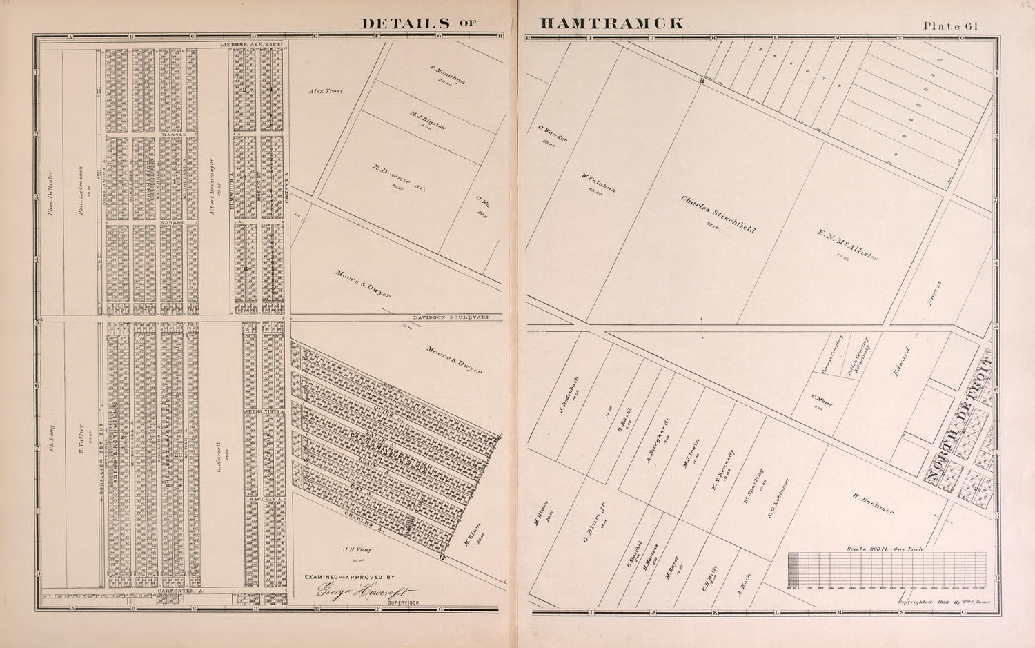 Details of Hamtramck - 2 from Detailed Official Atlas of Wayne County, Michigan : Containing General Maps of Wayne County and City of Detroit, General Township Maps ... : Also Detail Plats of All Recorded Subdivisions and Additions … 1893 by Relic Map Company