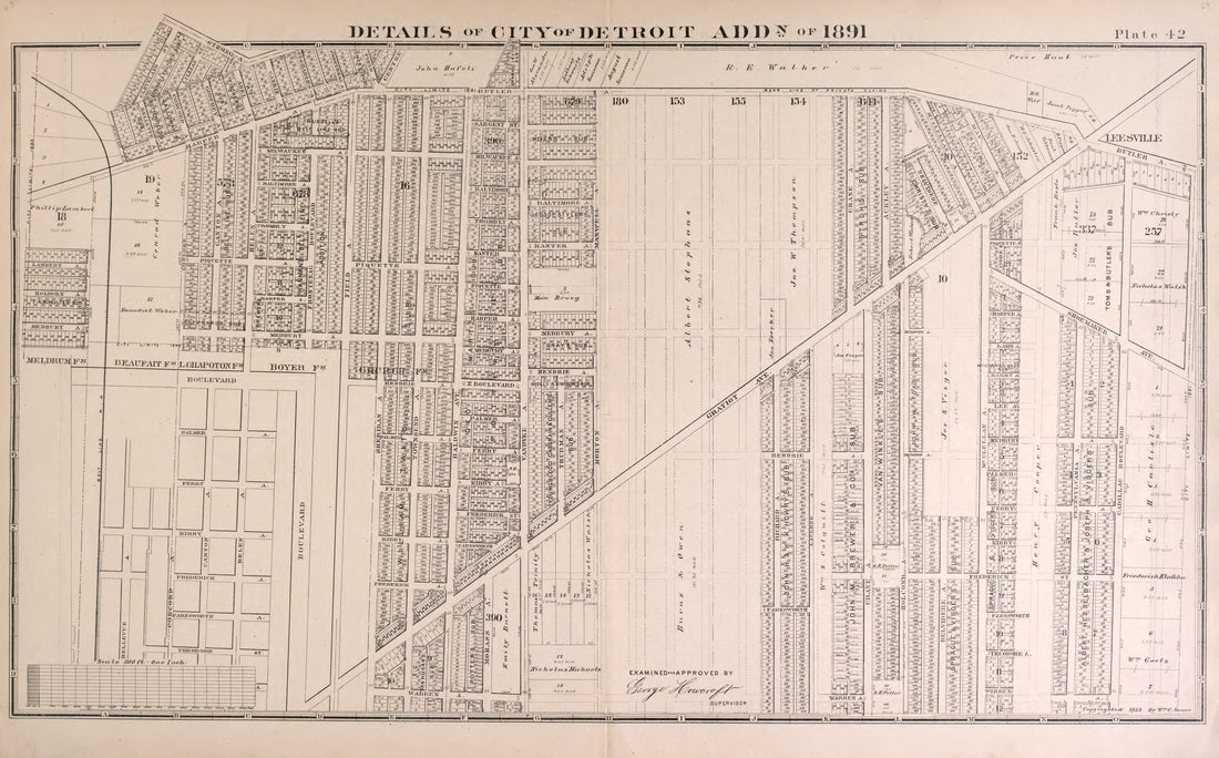 Details of City of Detroit Addition of 1891 - 3 from Detailed Official Atlas of Wayne County, Michigan : Containing General Maps of Wayne County and City of Detroit, General Township Maps ... : Also Detail Plats of All Recorded Subdivisions and Additi... by Relic Map Company