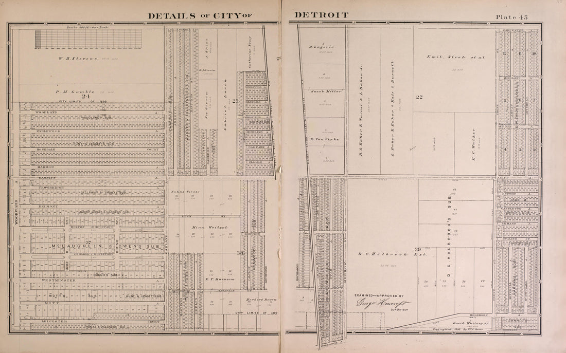 Details of City of Detroit Addition of 1891 - 5 from Detailed Official Atlas of Wayne County, Michigan : Containing General Maps of Wayne County and City of Detroit, General Township Maps ... : Also Detail Plats of All Recorded Subdivisions and Additi... by Relic Map Company
