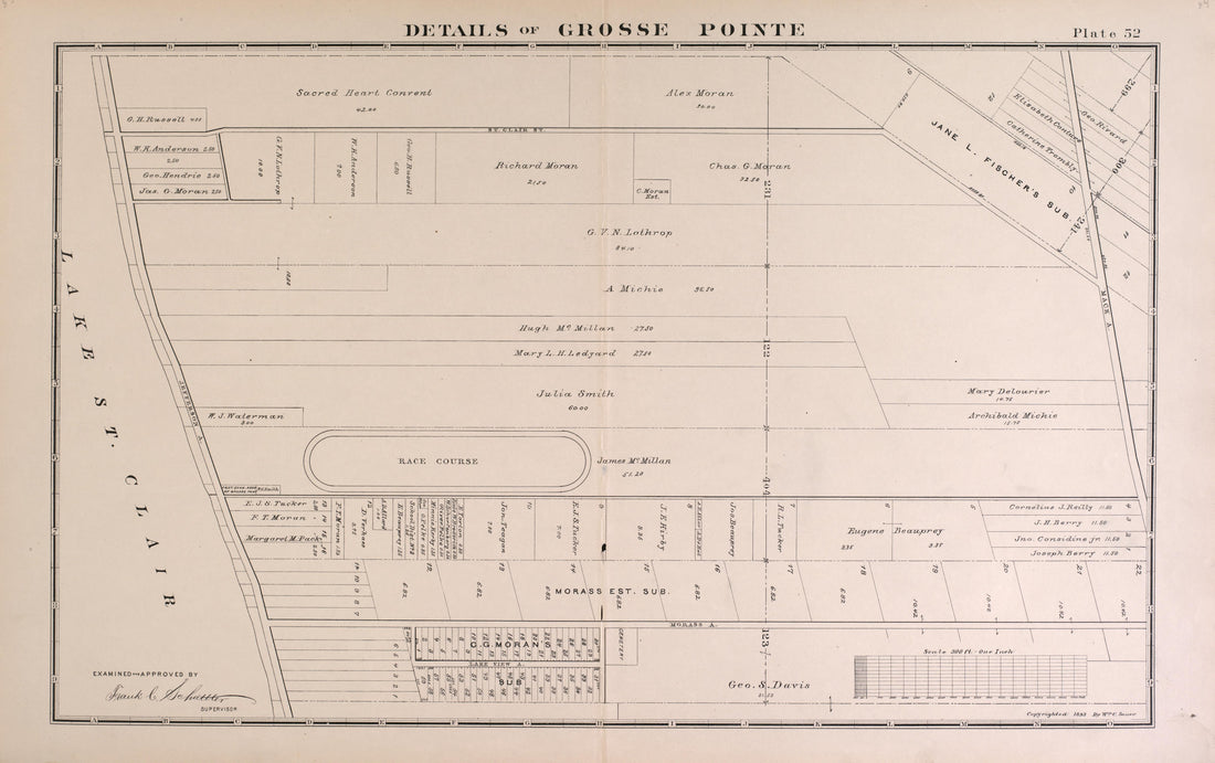 Details of Grosse Pointe - 6 from Detailed Official Atlas of Wayne County, Michigan : Containing General Maps of Wayne County and City of Detroit, General Township Maps ... : Also Detail Plats of All Recorded Subdivisions and Additions … 1893 by Relic Map Company