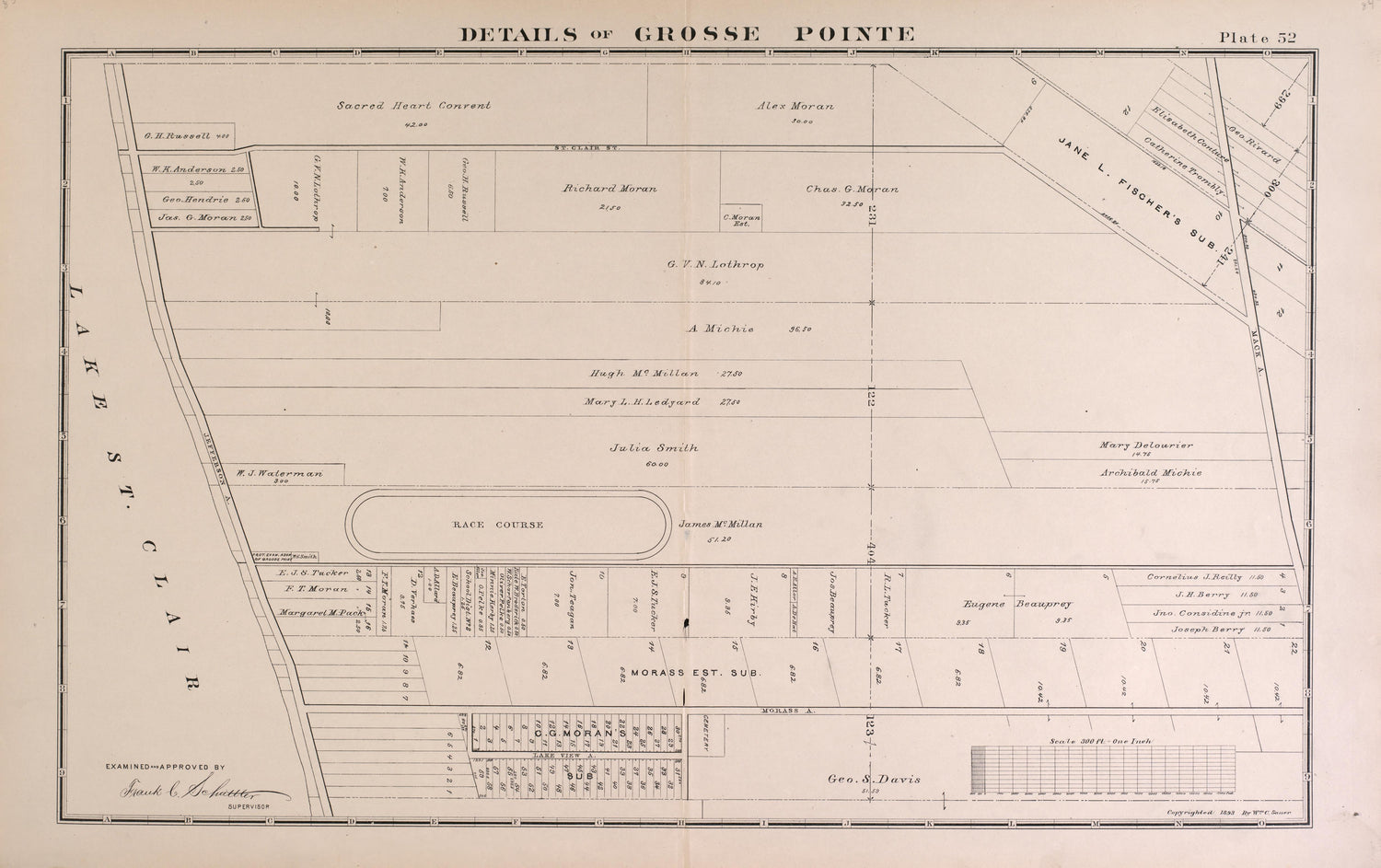 Details of Grosse Pointe - 6 from Detailed Official Atlas of Wayne County, Michigan : Containing General Maps of Wayne County and City of Detroit, General Township Maps ... : Also Detail Plats of All Recorded Subdivisions and Additions … 1893 by Relic Map Company