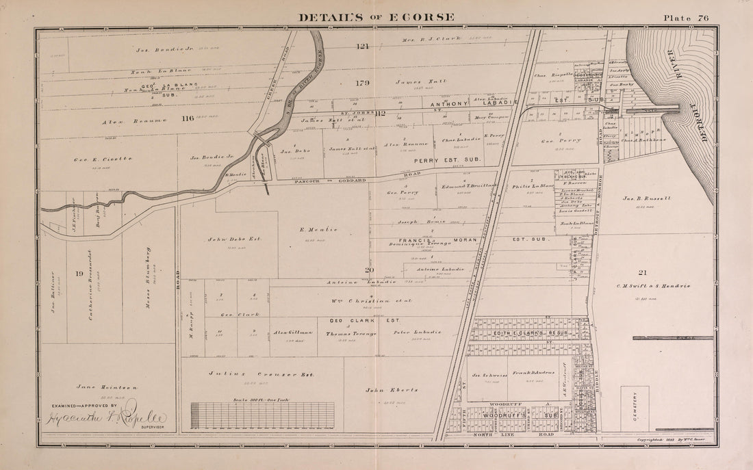 Details of Ecorse - 6 from Detailed Official Atlas of Wayne County, Michigan : Containing General Maps of Wayne County and City of Detroit, General Township Maps ... : Also Detail Plats of All Recorded Subdivisions and Additions … 1893 by Relic Map Company