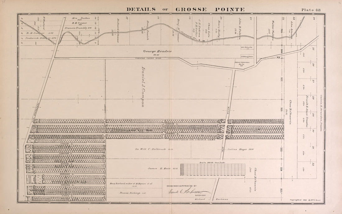 Details of Grosse Pointe - 2 from Detailed Official Atlas of Wayne County, Michigan : Containing General Maps of Wayne County and City of Detroit, General Township Maps ... : Also Detail Plats of All Recorded Subdivisions and Additions … 1893 by Relic Map Company