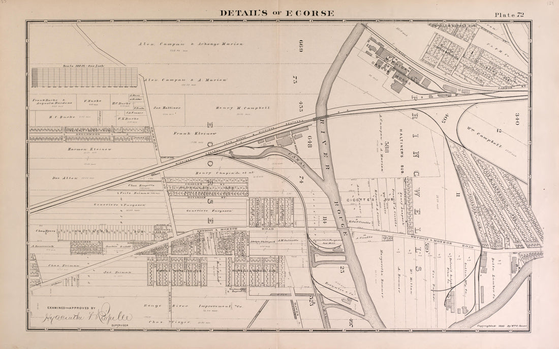 Details of Ecorse - 2 from Detailed Official Atlas of Wayne County, Michigan : Containing General Maps of Wayne County and City of Detroit, General Township Maps ... : Also Detail Plats of All Recorded Subdivisions and Additions … 1893 by Relic Map Company