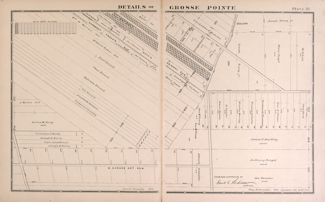Details of Grosse Pointe - 9 from Detailed Official Atlas of Wayne County, Michigan : Containing General Maps of Wayne County and City of Detroit, General Township Maps ... : Also Detail Plats of All Recorded Subdivisions and Additions … 1893 by Relic Map Company