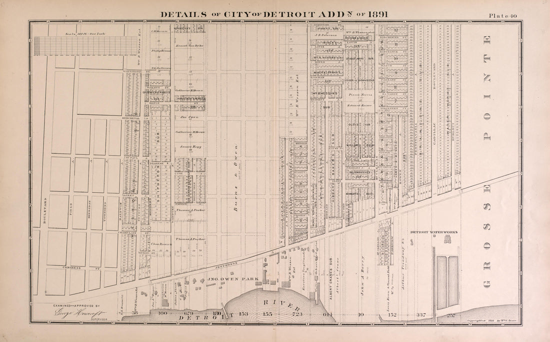 Details of City of Detroit Addition of 1891 - 1 from Detailed Official Atlas of Wayne County, Michigan : Containing General Maps of Wayne County and City of Detroit, General Township Maps ... : Also Detail Plats of All Recorded Subdivisions and Additi... by Relic Map Company