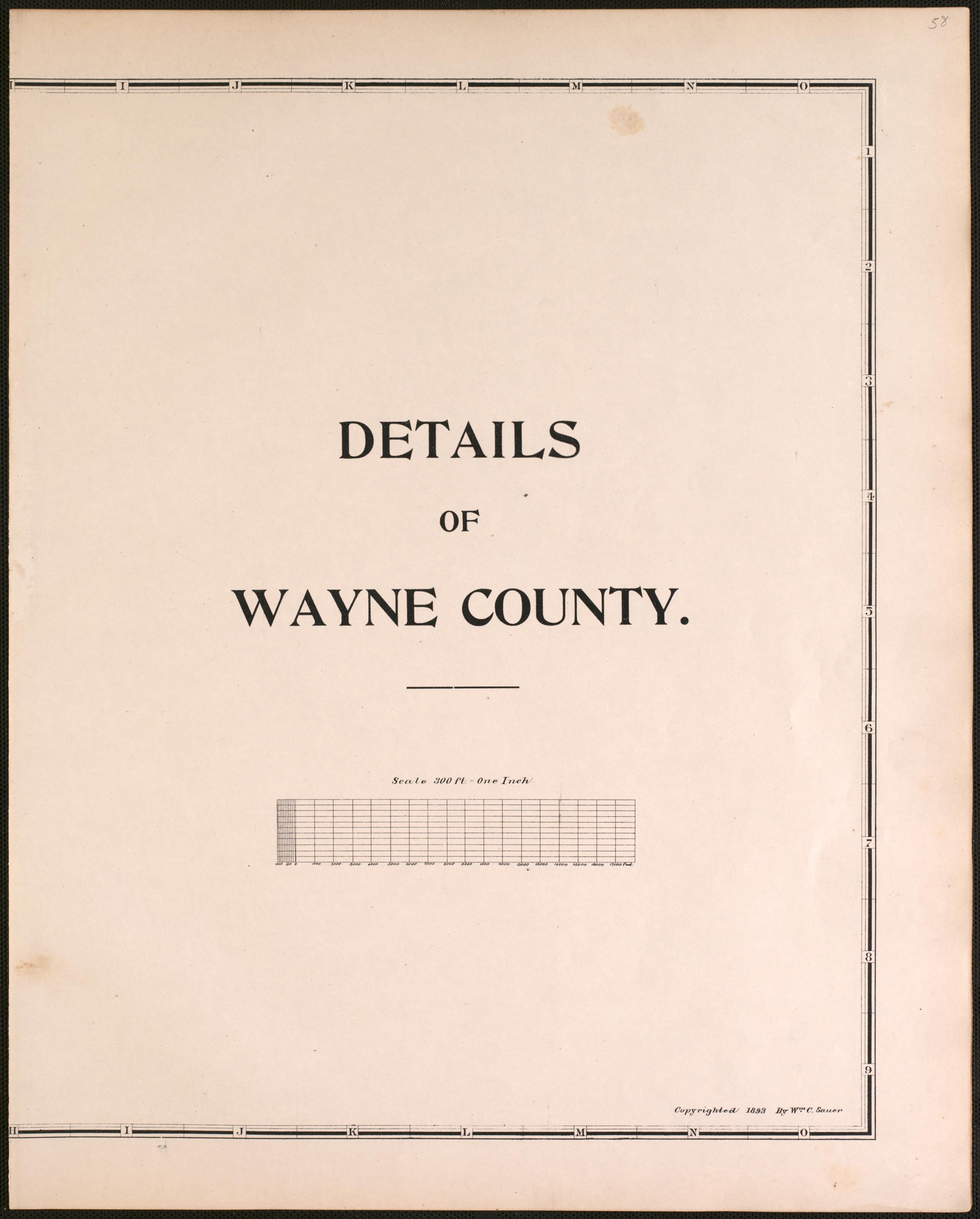 Details of Wayne County from Detailed Official Atlas of Wayne County, Michigan : Containing General Maps of Wayne County and City of Detroit, General Township Maps ... : Also Detail Plats of All Recorded Subdivisions and Additions … 1893 by Relic Map Company