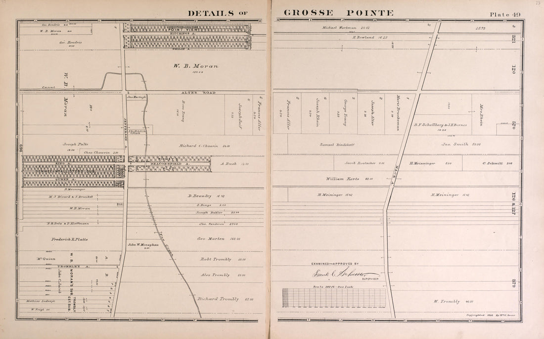 Details of Grosse Pointe - 3 from Detailed Official Atlas of Wayne County, Michigan : Containing General Maps of Wayne County and City of Detroit, General Township Maps ... : Also Detail Plats of All Recorded Subdivisions and Additions … 1893 by Relic Map Company