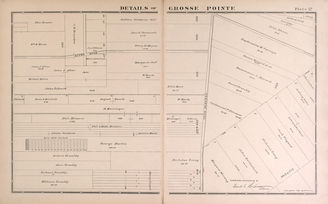 Details of Grosse Pointe - 11 from Detailed Official Atlas of Wayne County, Michigan : Containing General Maps of Wayne County and City of Detroit, General Township Maps ... : Also Detail Plats of All Recorded Subdivisions and Additions … 1893 by Relic Map Company