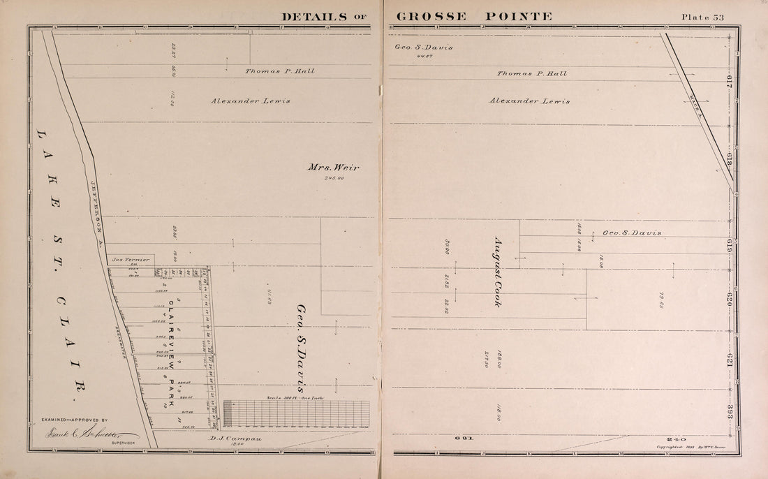 Details of Grosse Pointe - 7 from Detailed Official Atlas of Wayne County, Michigan : Containing General Maps of Wayne County and City of Detroit, General Township Maps ... : Also Detail Plats of All Recorded Subdivisions and Additions … 1893 by Relic Map Company