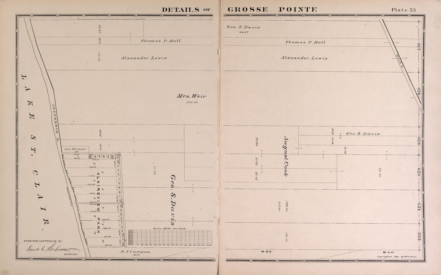 Details of Grosse Pointe - 7 from Detailed Official Atlas of Wayne County, Michigan : Containing General Maps of Wayne County and City of Detroit, General Township Maps ... : Also Detail Plats of All Recorded Subdivisions and Additions … 1893 by Relic Map Company