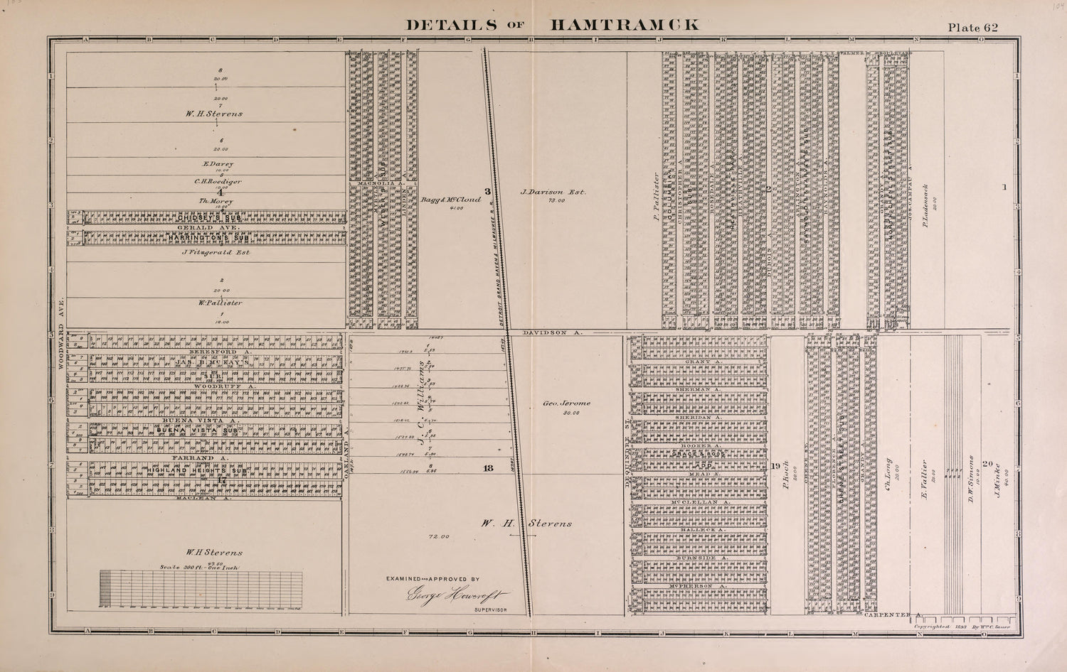Details of Hamtramck - 3 from Detailed Official Atlas of Wayne County, Michigan : Containing General Maps of Wayne County and City of Detroit, General Township Maps ... : Also Detail Plats of All Recorded Subdivisions and Additions … 1893 by Relic Map Company