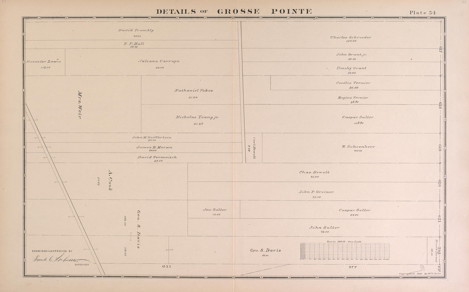 Details of Grosse Pointe - 8 from Detailed Official Atlas of Wayne County, Michigan : Containing General Maps of Wayne County and City of Detroit, General Township Maps ... : Also Detail Plats of All Recorded Subdivisions and Additions … 1893 by Relic Map Company