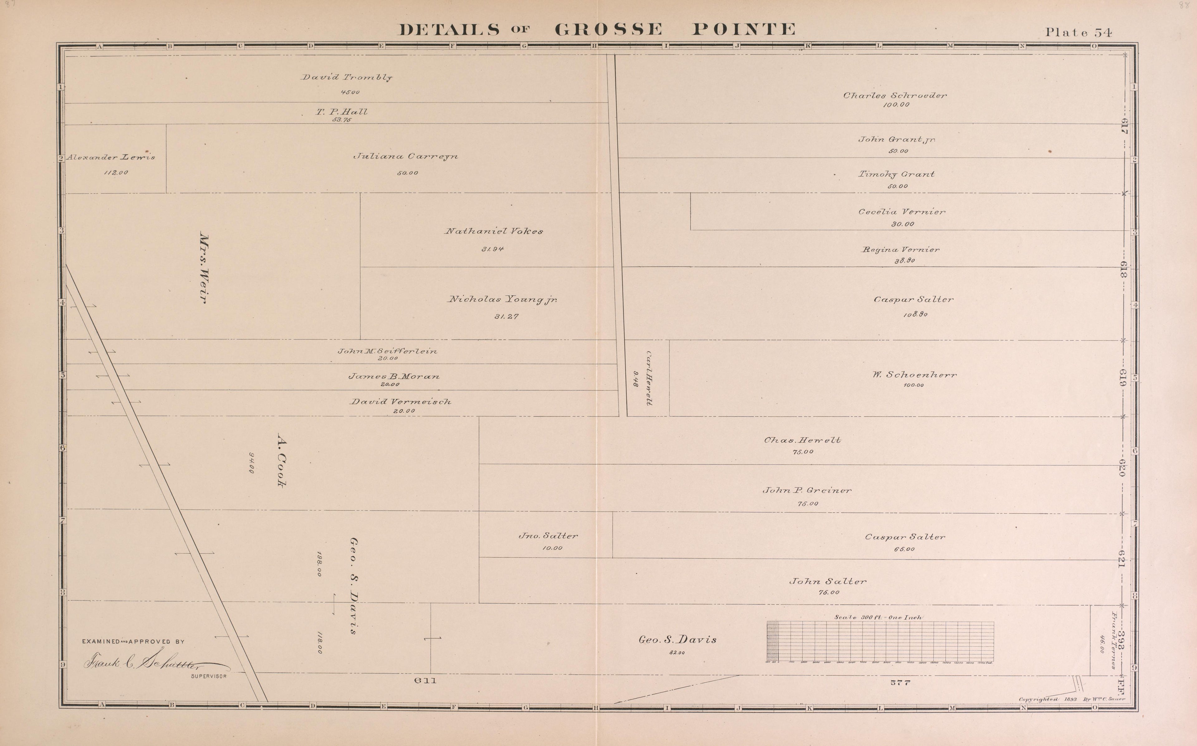 Details of Grosse Pointe - 8 from Detailed Official Atlas of Wayne County, Michigan : Containing General Maps of Wayne County and City of Detroit, General Township Maps ... : Also Detail Plats of All Recorded Subdivisions and Additions … 1893 by Relic Map Company