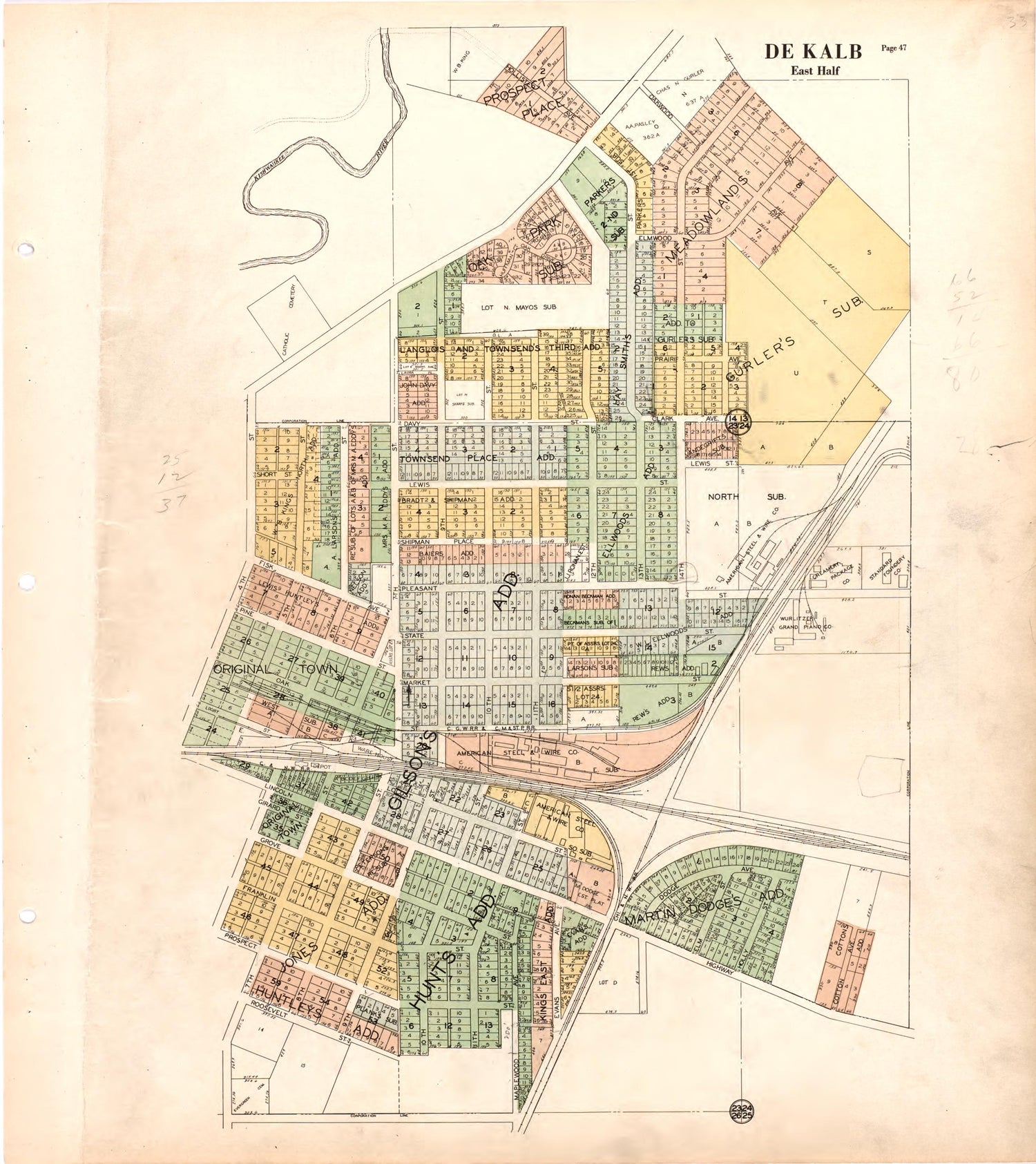 De Kalb East Half from Atlas and Plat Book of De Kalb County, Illinois : Compiled from Surveys and the Public Records of De Kalb County, Illinois 1929 by Relic Map Company