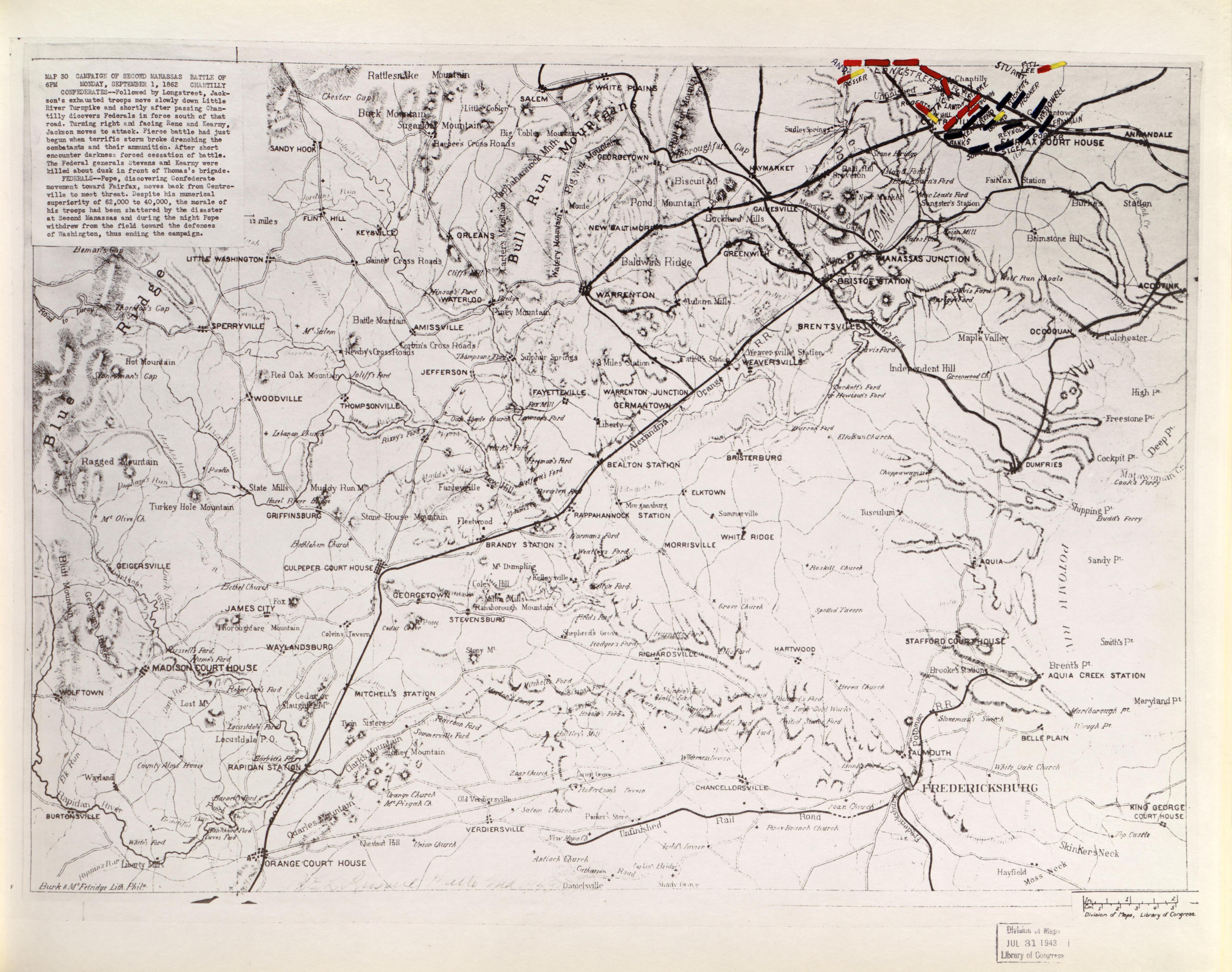 This old map of Manassas Region, , Virginia was created by Russell, Robert E. L. in 1862