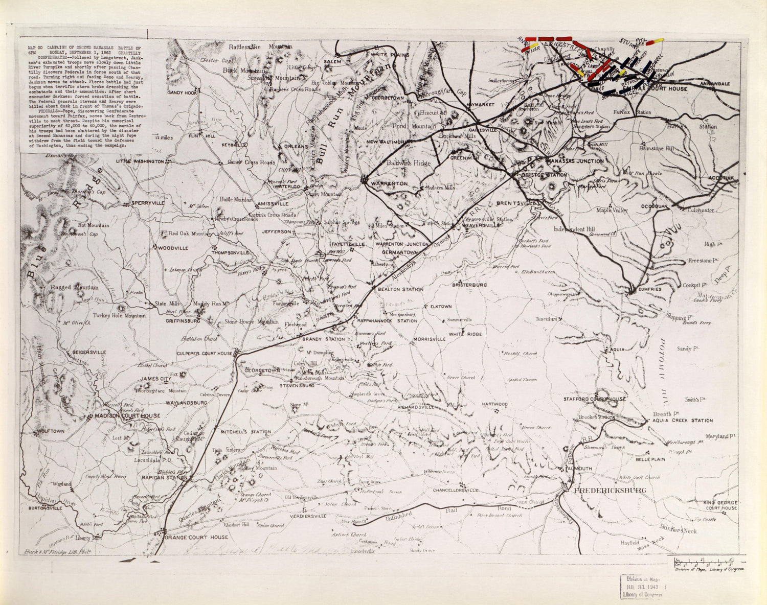 This old map of Manassas Region, , Virginia was created by Russell, Robert E. L. in 1862