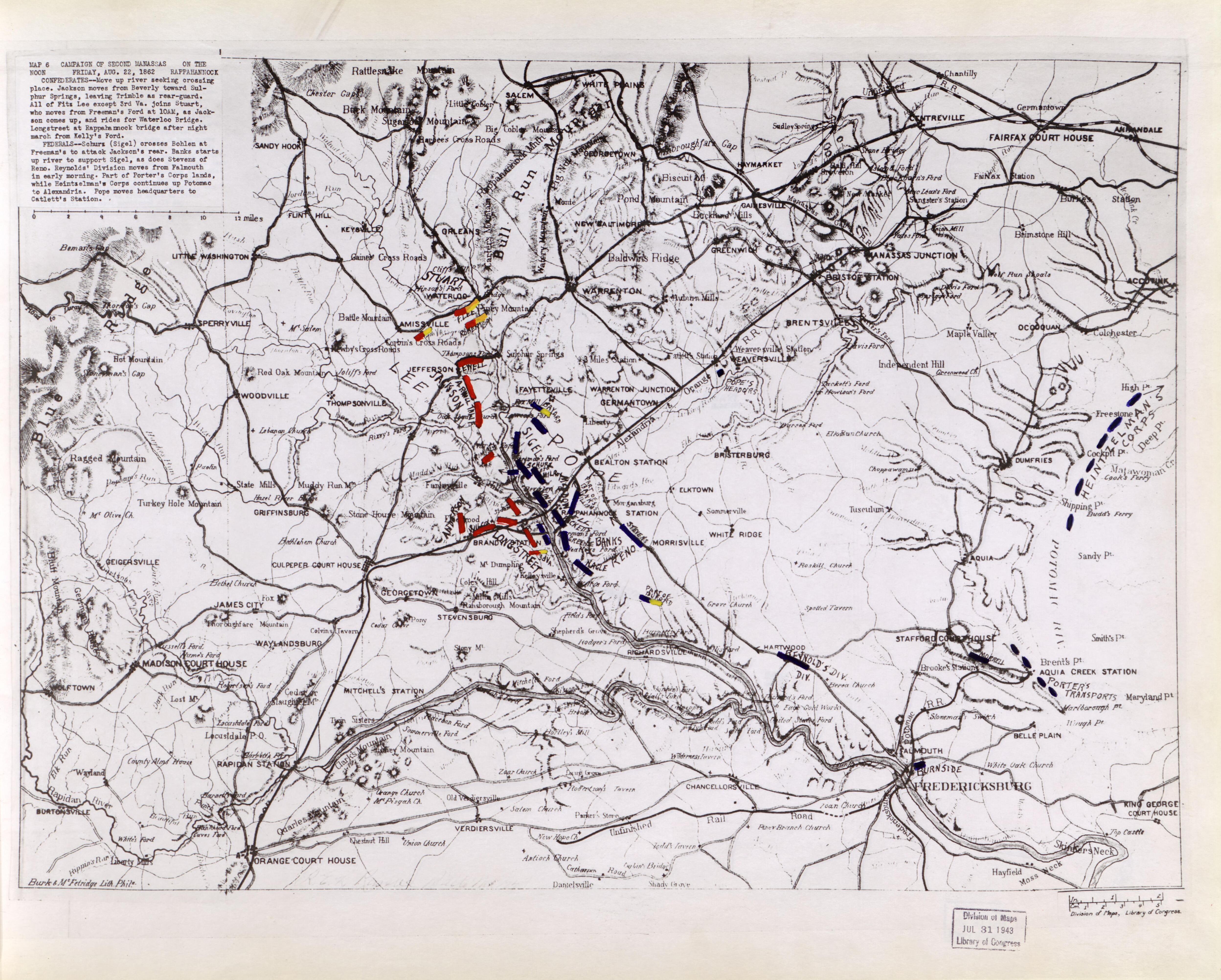 This old map of Manassas Region, , Virginia was created by Russell, Robert E. L. in 1862