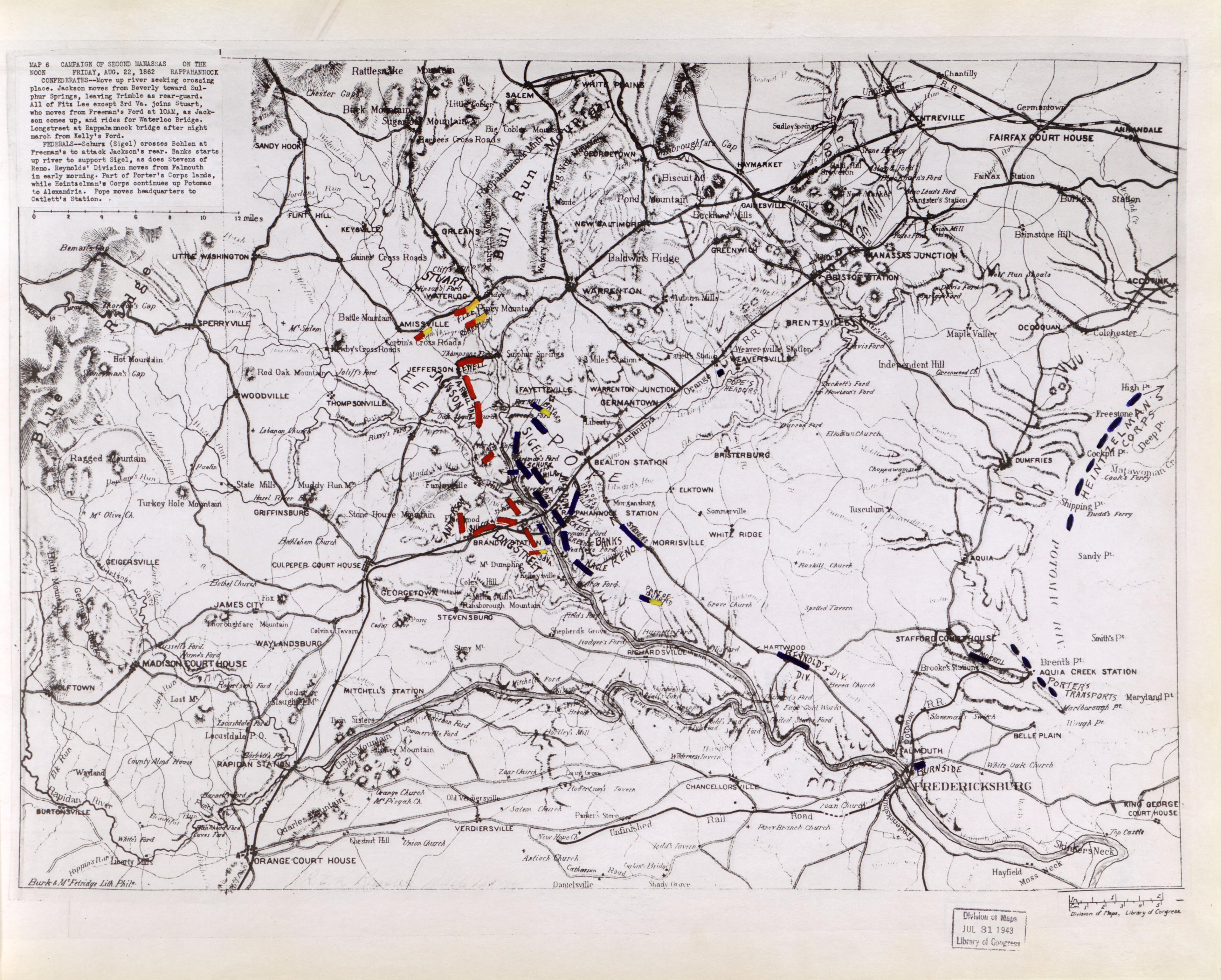 This old map of Manassas Region, , Virginia was created by Russell, Robert E. L. in 1862