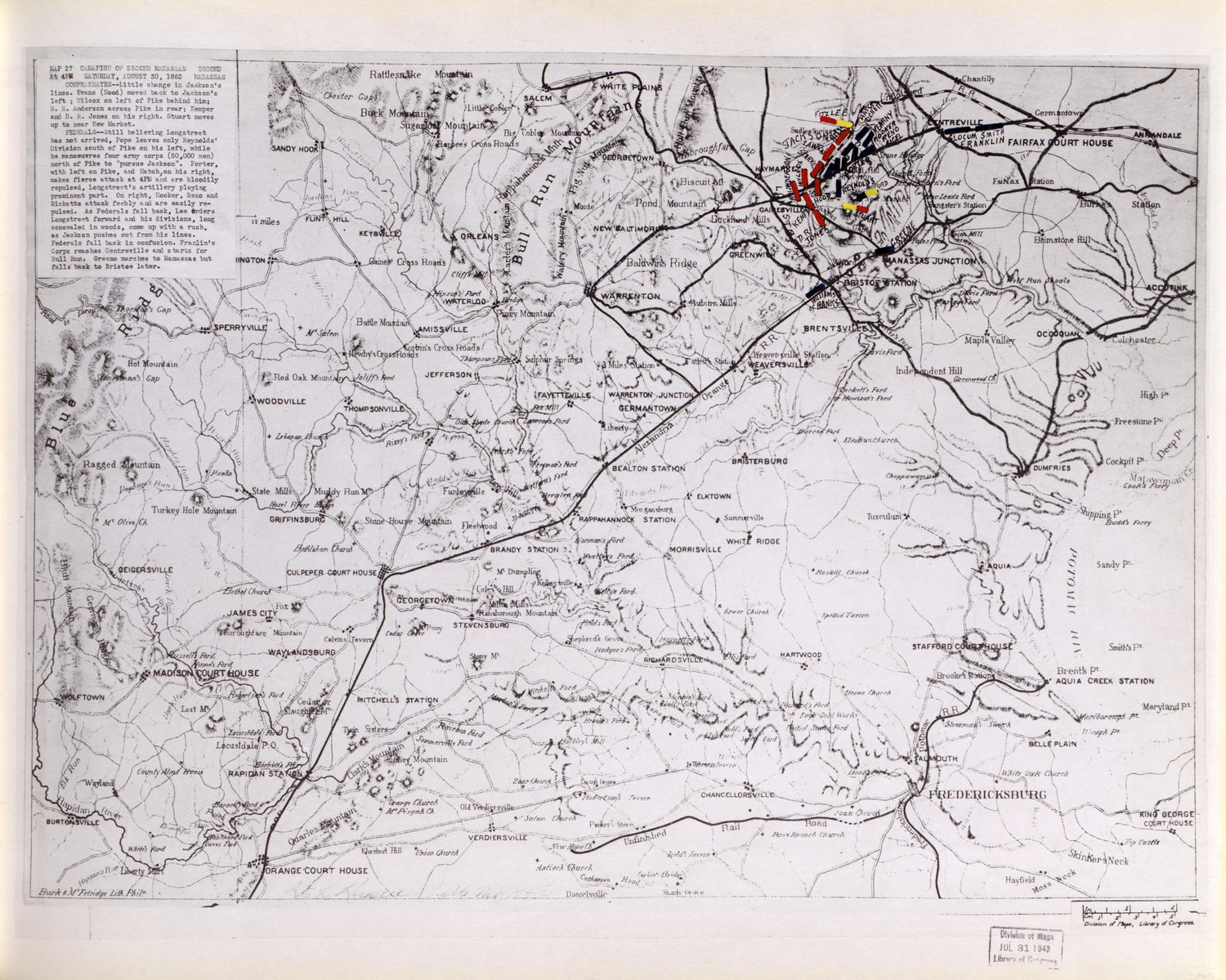 This old map of Manassas Region, , Virginia was created by Russell, Robert E. L. in 1862