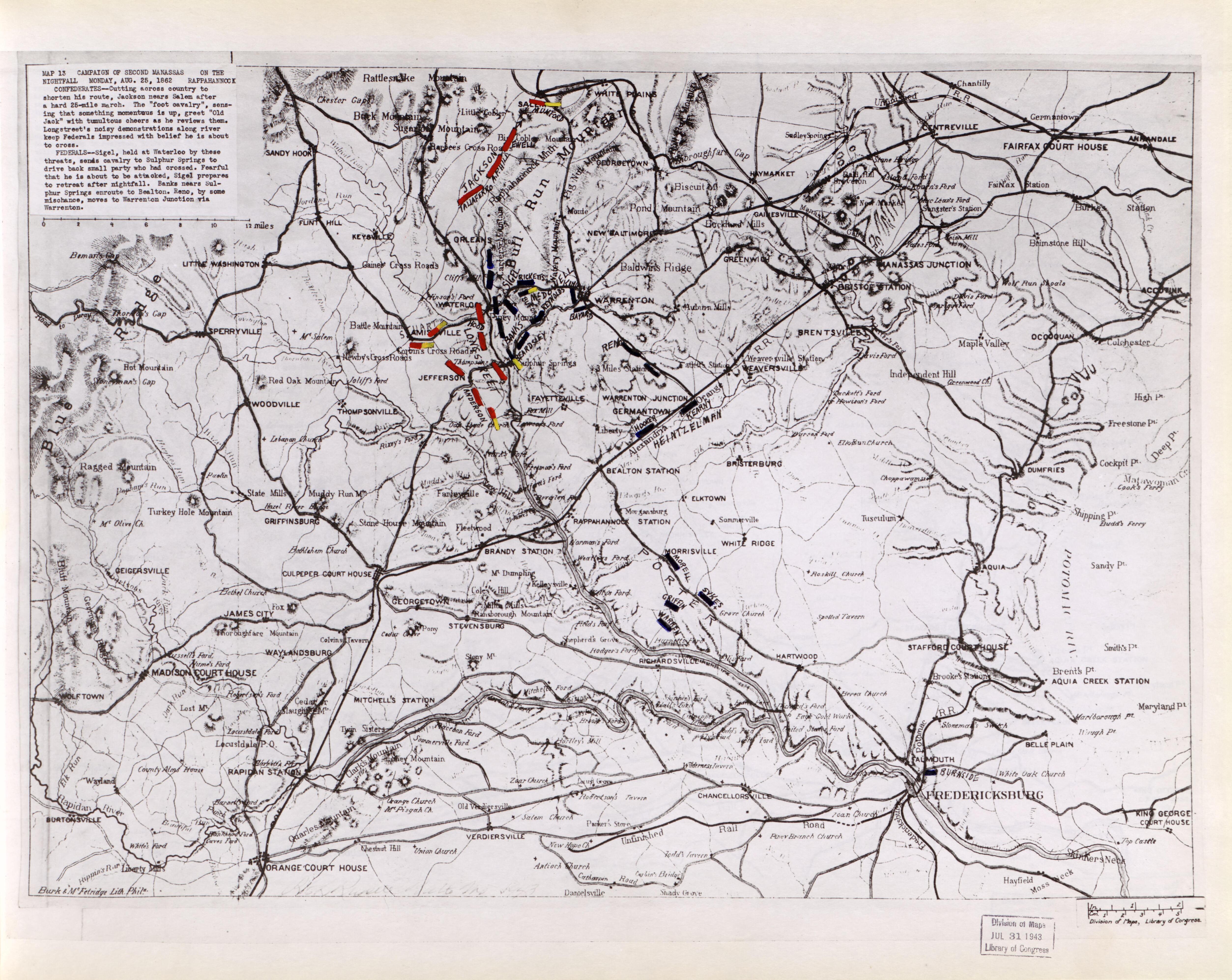 This old map of Manassas Region, , Virginia was created by Russell, Robert E. L. in 1862