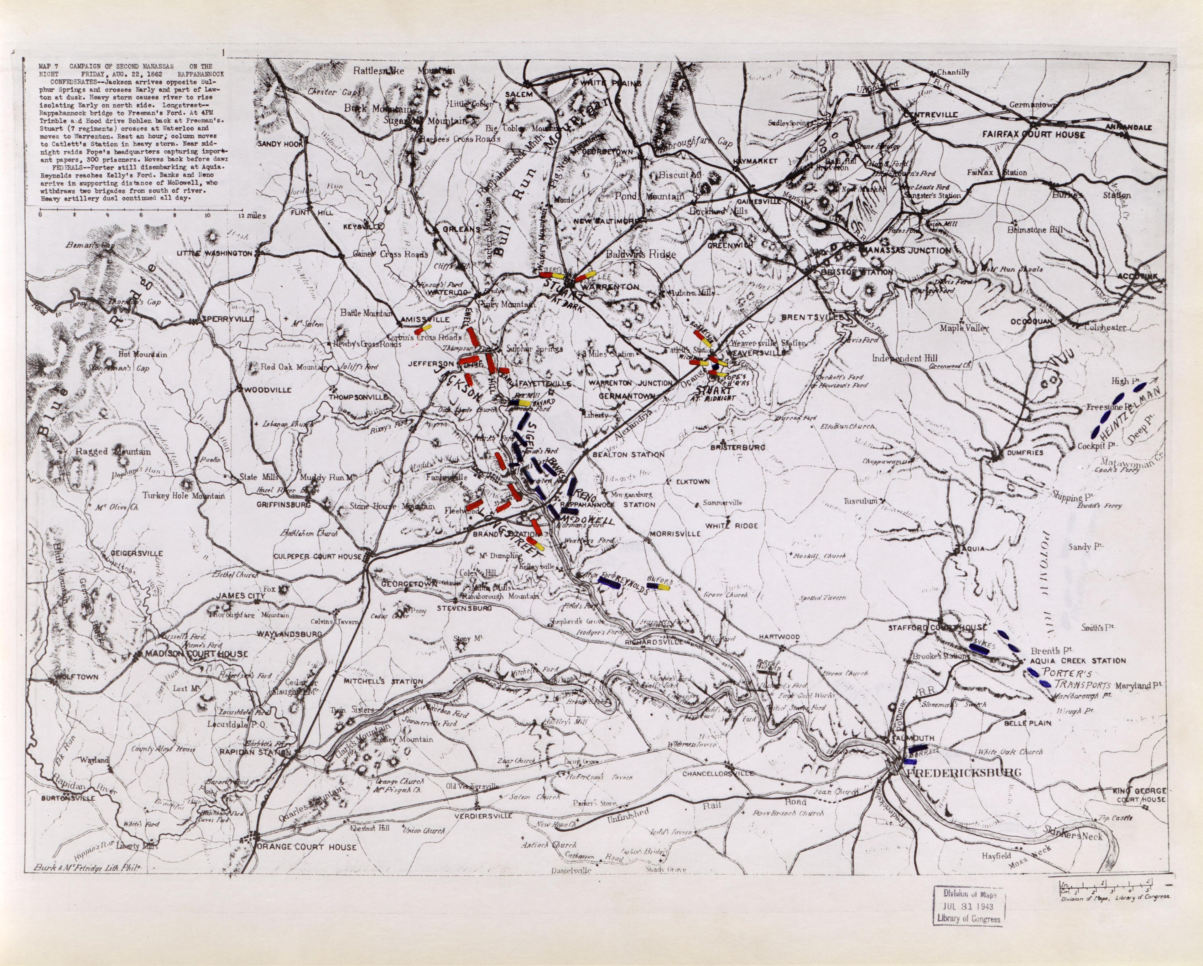 This old map of Manassas Region, , Virginia was created by Russell, Robert E. L. in 1862