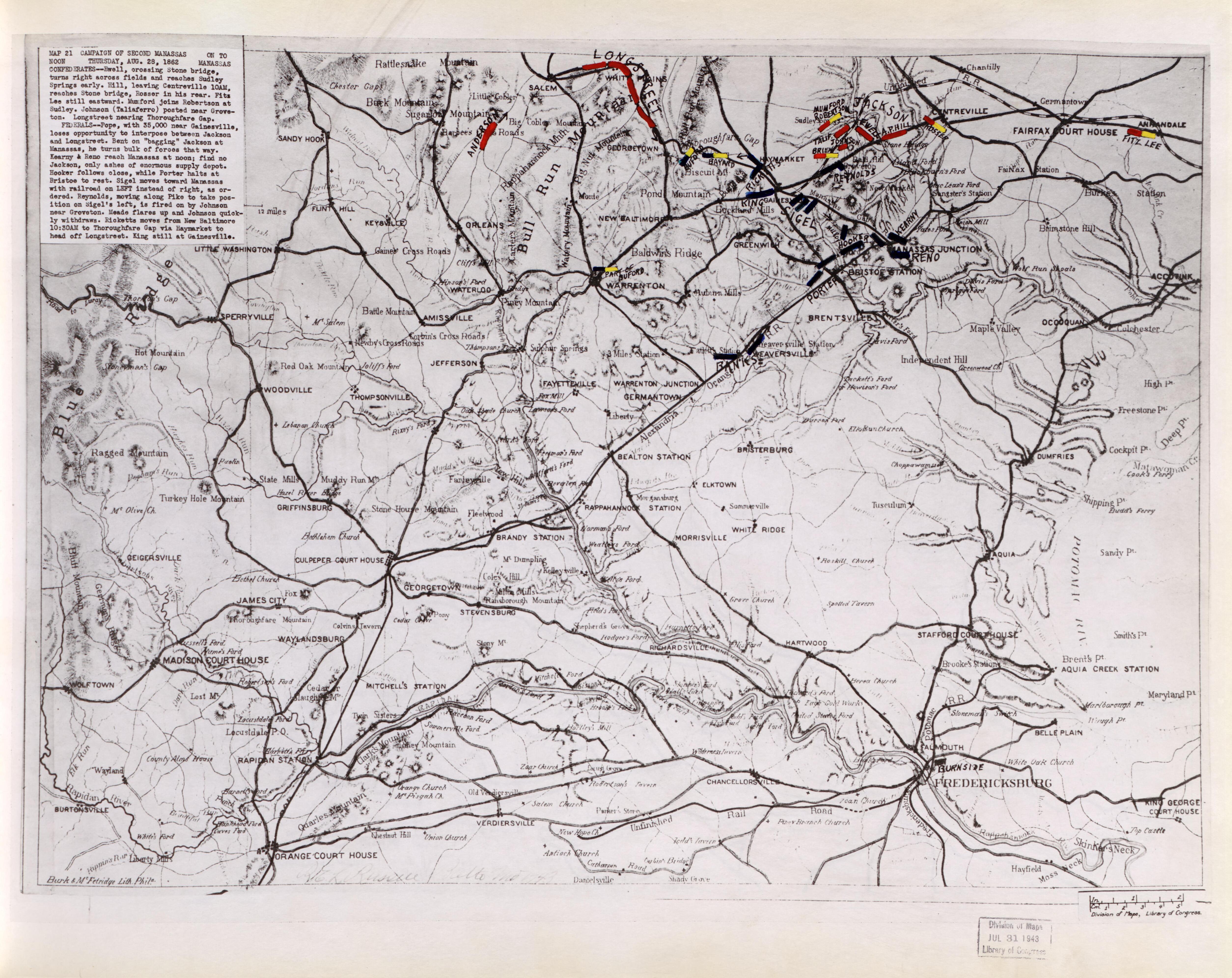 This old map of Manassas Region, , Virginia was created by Russell, Robert E. L. in 1862