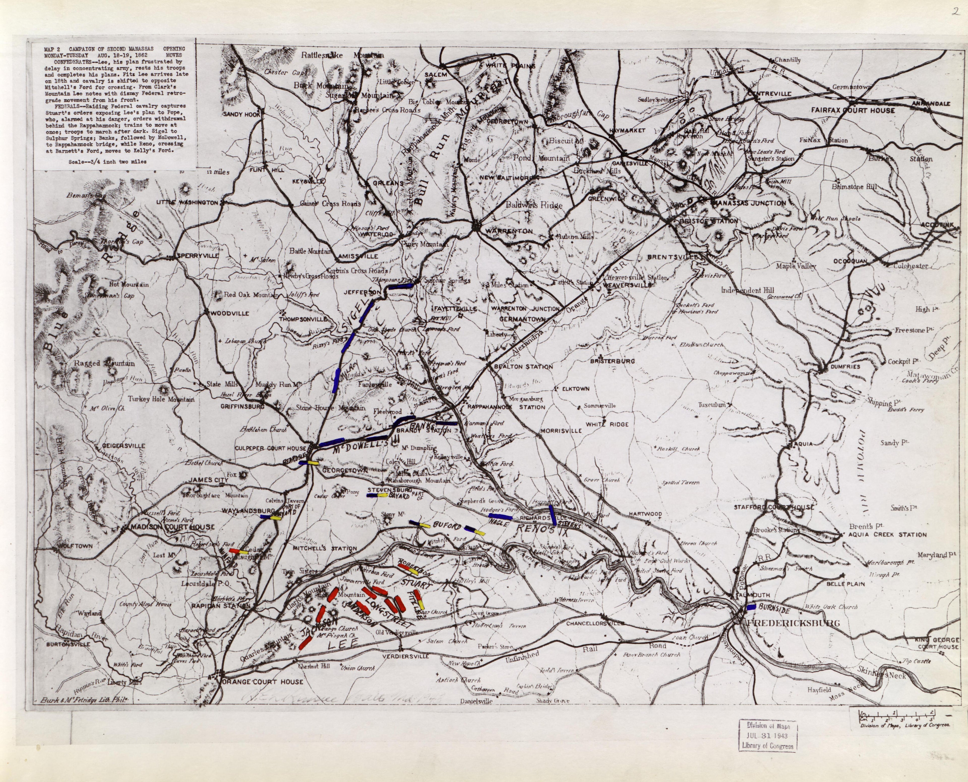 This old map of Manassas Region, , Virginia was created by Russell, Robert E. L. in 1862