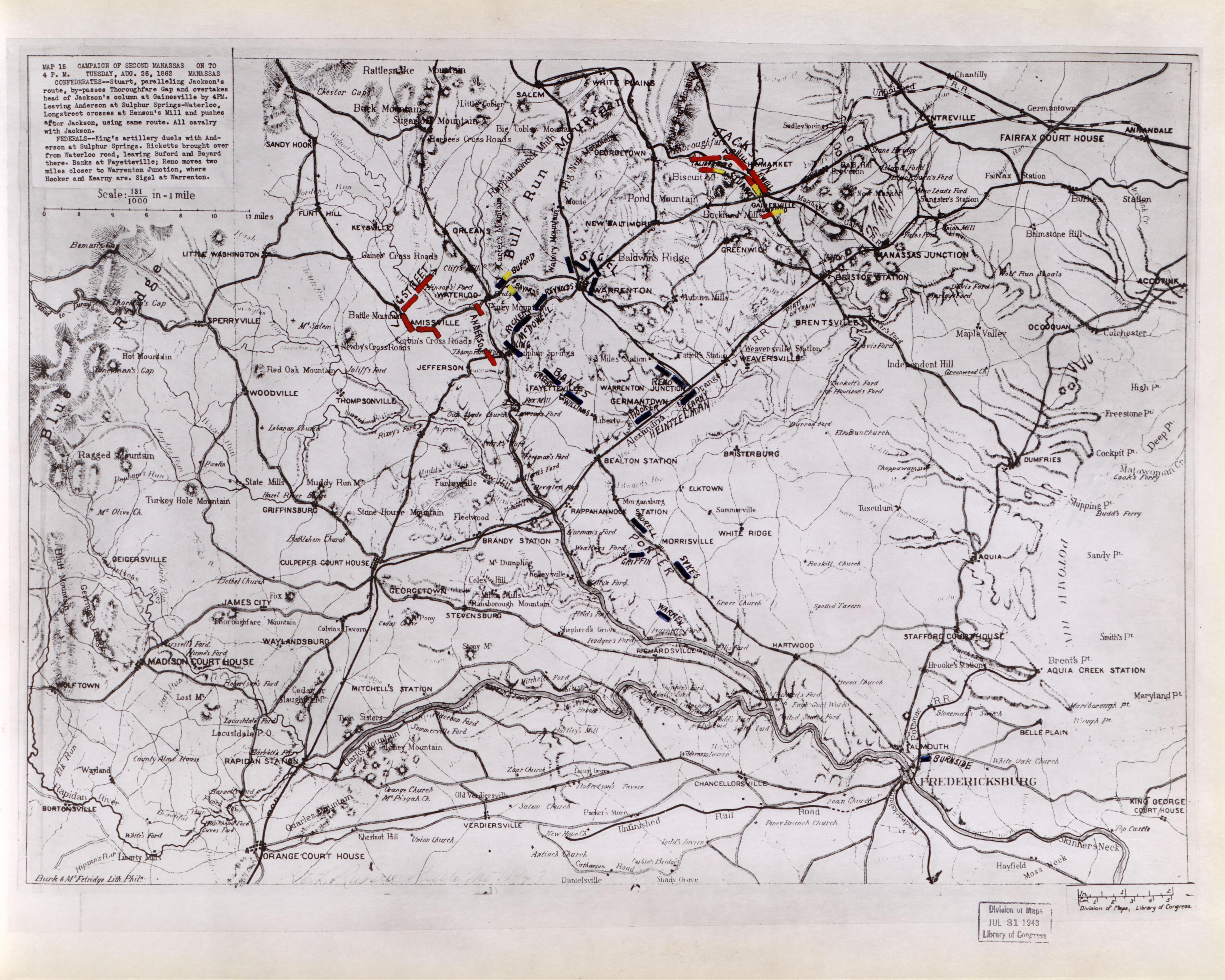 This old map of Manassas Region, , Virginia was created by Russell, Robert E. L. in 1862