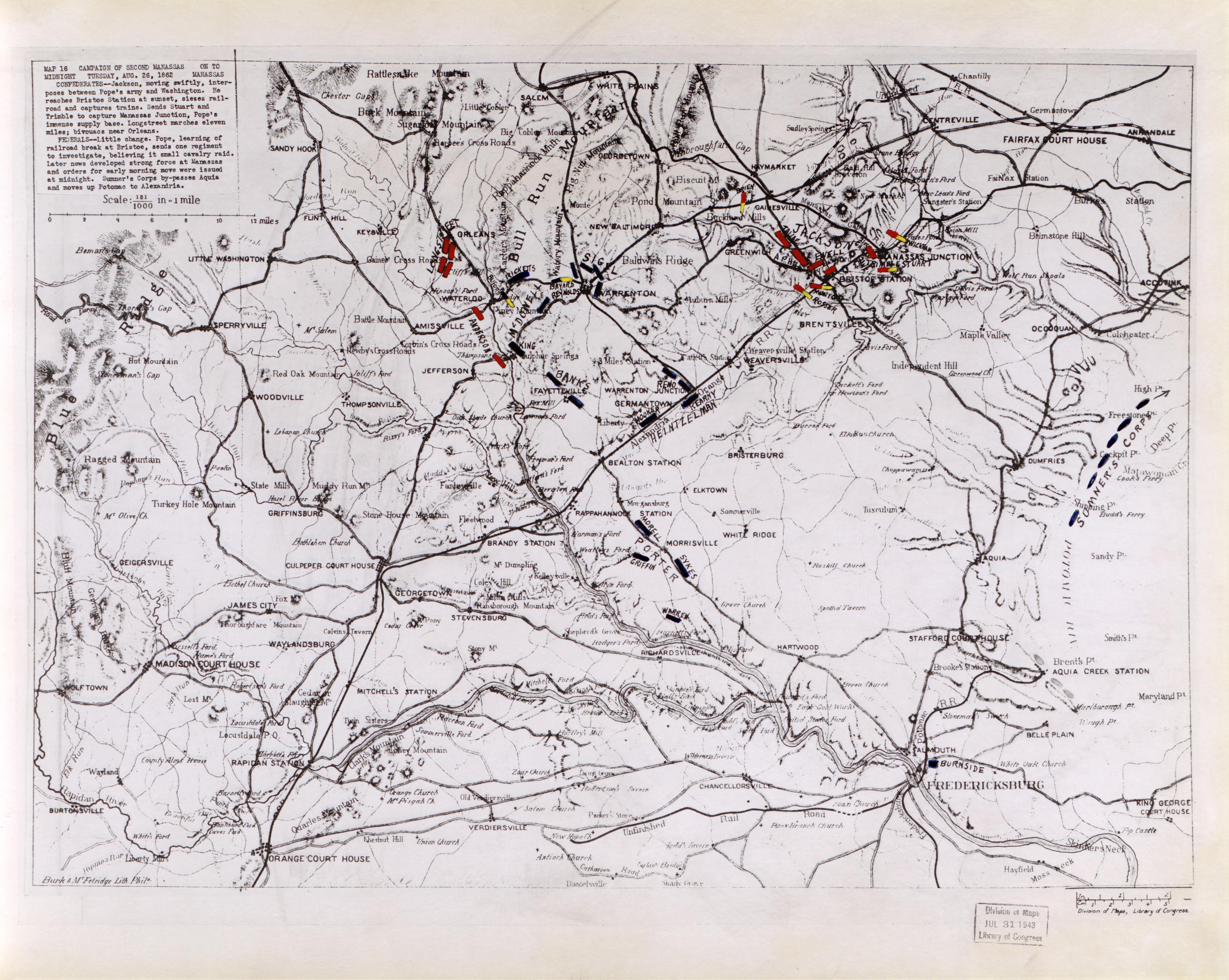 This old map of Manassas Region, , Virginia was created by Russell, Robert E. L. in 1862