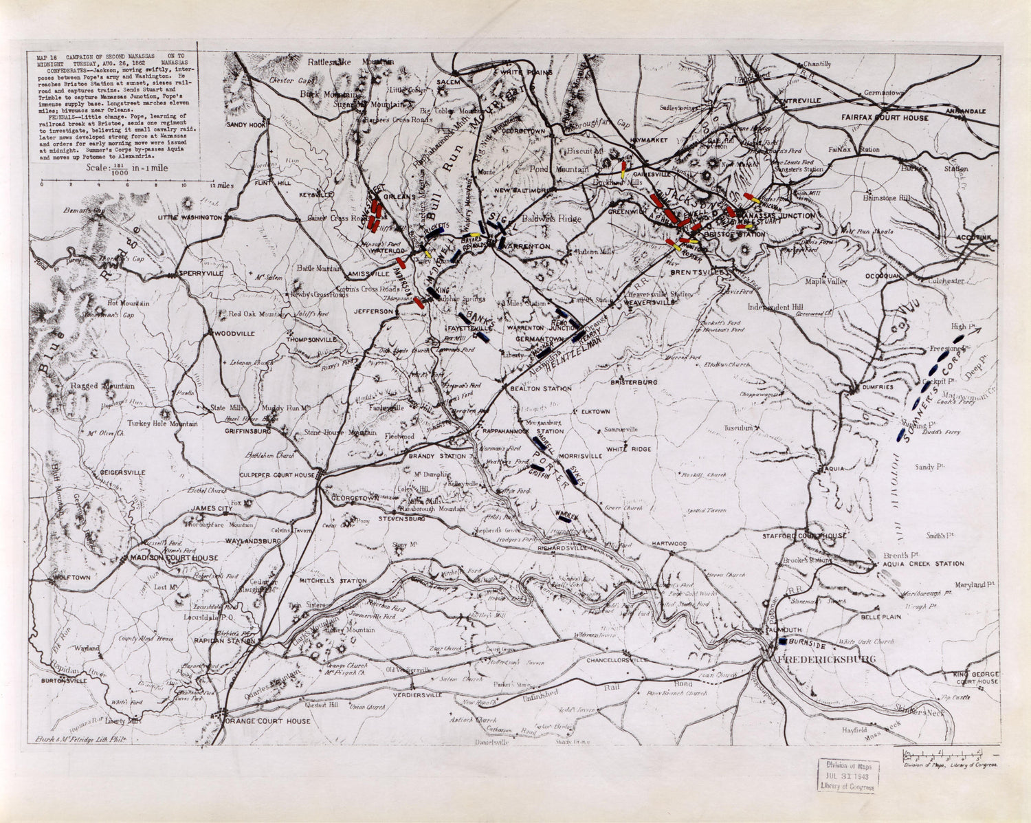 This old map of Manassas Region, , Virginia was created by Russell, Robert E. L. in 1862