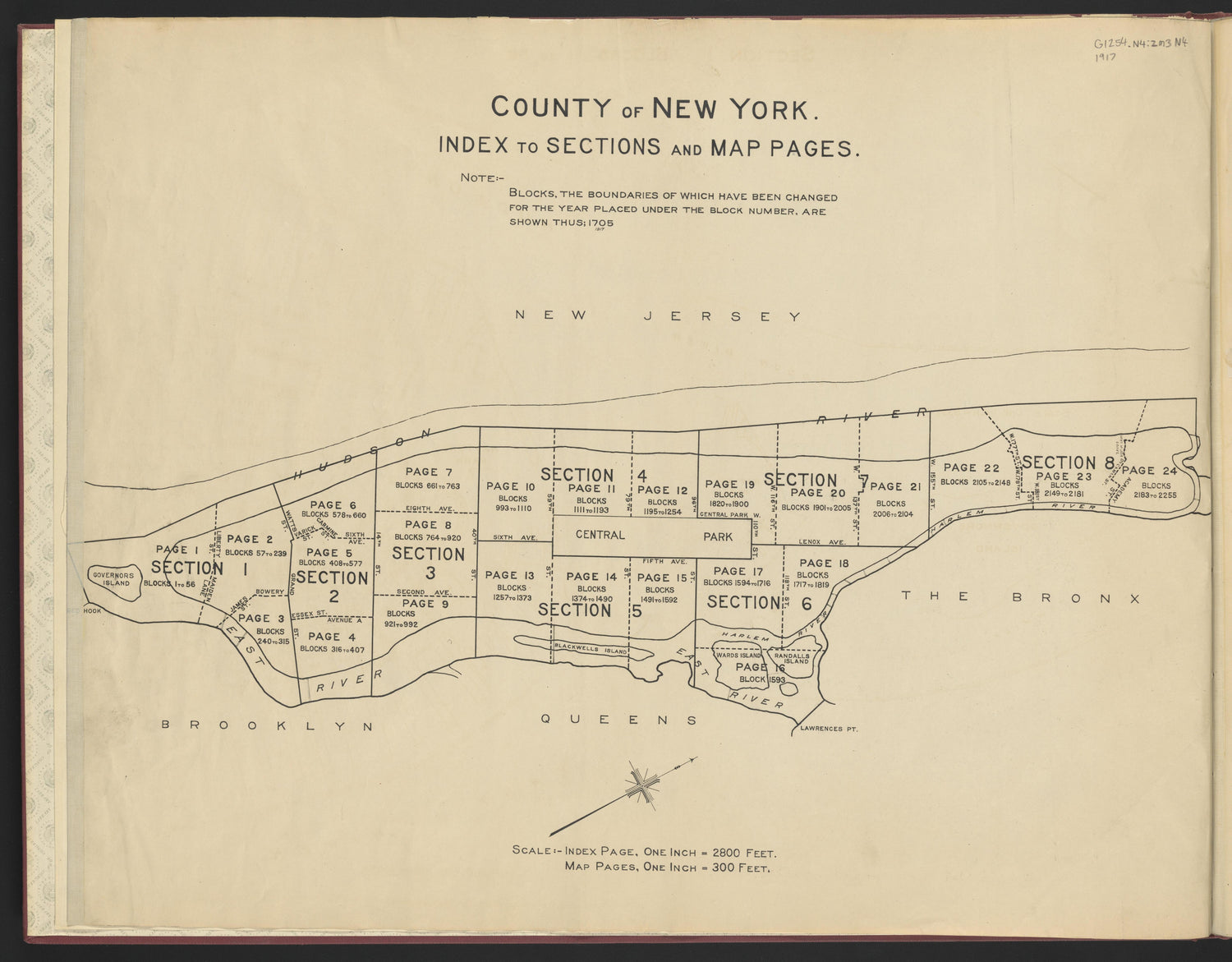 Image 2 of the Land Map of the County of New York from the Land Map of the County of New York 1917 by Relic Map Company