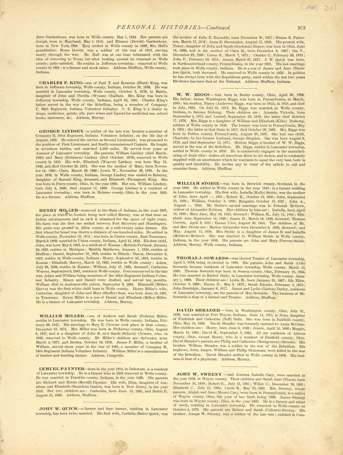 Personal Histories - Continued from Historical Hand-atlas, Illustrated, Containing Large Scale Copper Plate Maps of Each State and Territory of the United States, and the Provinces of Canada, Together With a Complete Reference Map of the World, … 1881 by Relic Map Company
