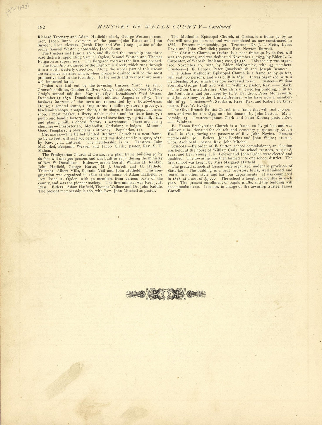 History of Wells County - Continued from Historical Hand-atlas, Illustrated, Containing Large Scale Copper Plate Maps of Each State and Territory of the United States, and the Provinces of Canada, Together With a Complete Reference Map of the World, �... by Relic Map Company