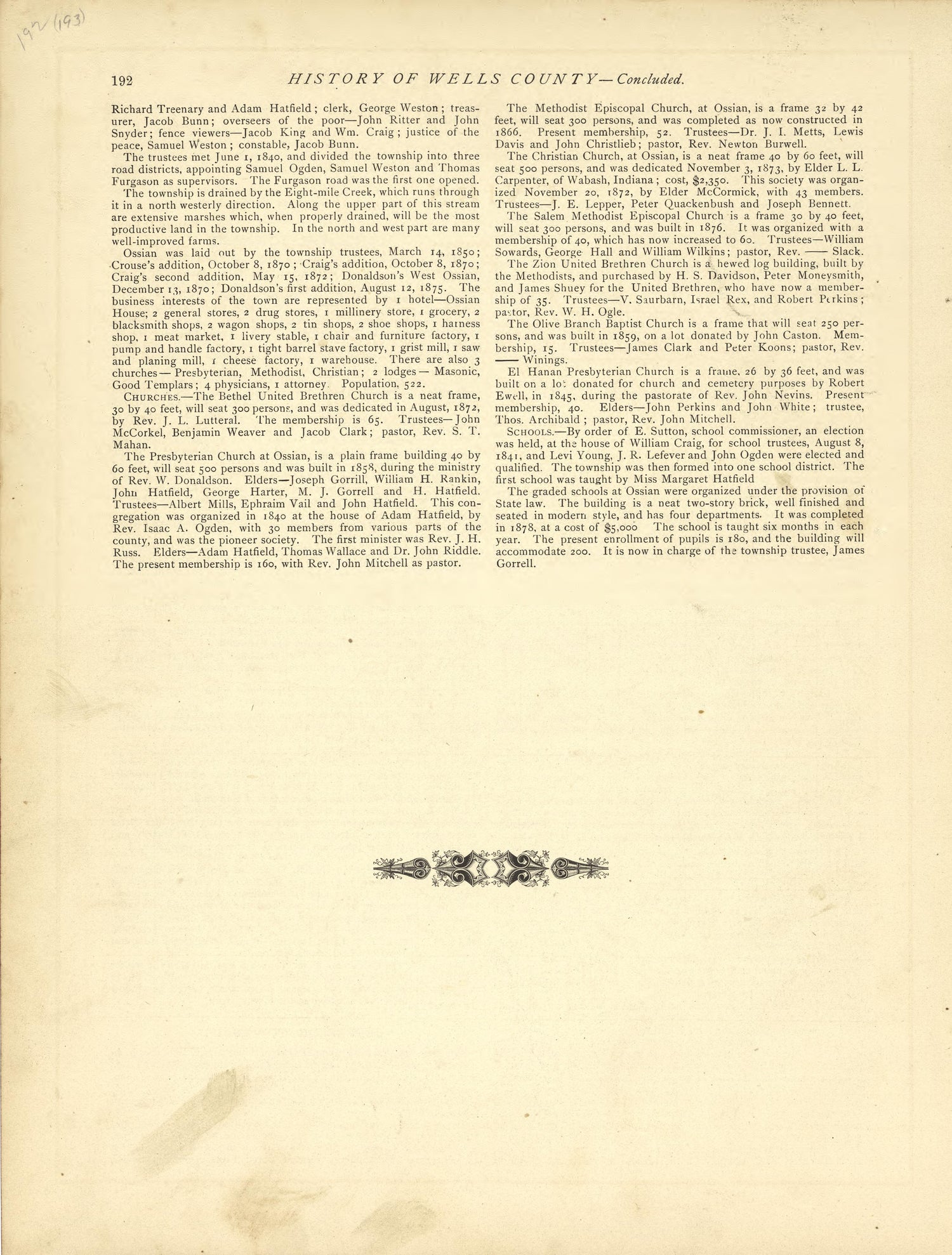 History of Wells County - Continued from Historical Hand-atlas, Illustrated, Containing Large Scale Copper Plate Maps of Each State and Territory of the United States, and the Provinces of Canada, Together With a Complete Reference Map of the World, �... by Relic Map Company