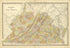 Map of Virginia and West Virginia from Historical Hand-atlas, Illustrated, Containing Large Scale Copper Plate Maps of Each State and Territory of the United States, and the Provinces of Canada, Together With a Complete Reference Map of the World, …... by Relic Map Company