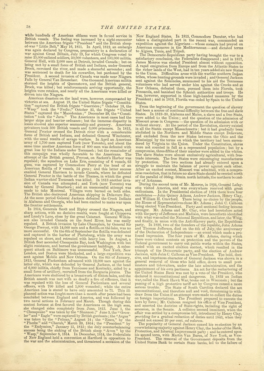 The United States - Continued from Historical Hand-atlas, Illustrated, Containing Large Scale Copper Plate Maps of Each State and Territory of the United States, and the Provinces of Canada, Together With a Complete Reference Map of the World, … 1881 by Relic Map Company