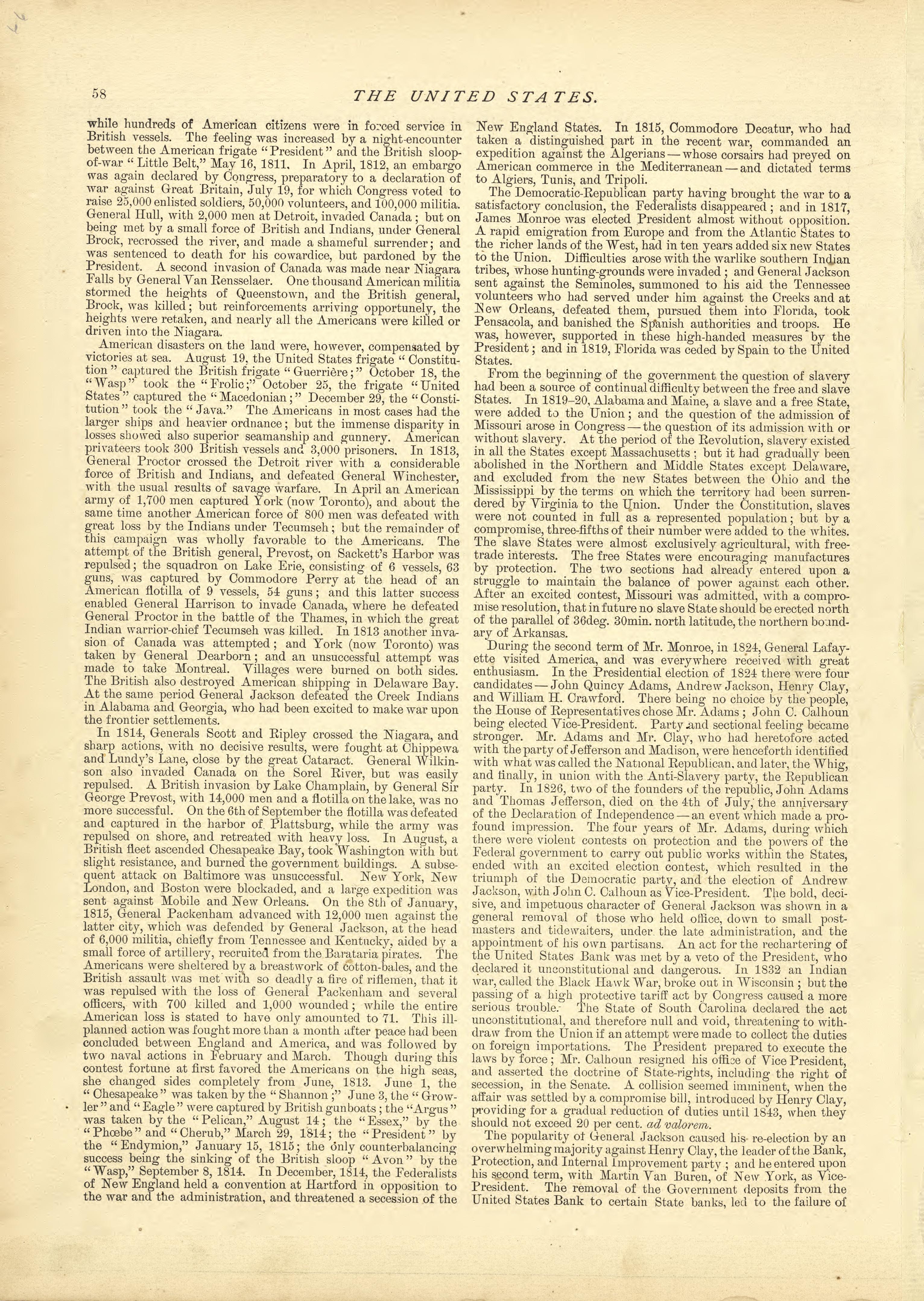 The United States - Continued from Historical Hand-atlas, Illustrated, Containing Large Scale Copper Plate Maps of Each State and Territory of the United States, and the Provinces of Canada, Together With a Complete Reference Map of the World, … 1881 by Relic Map Company
