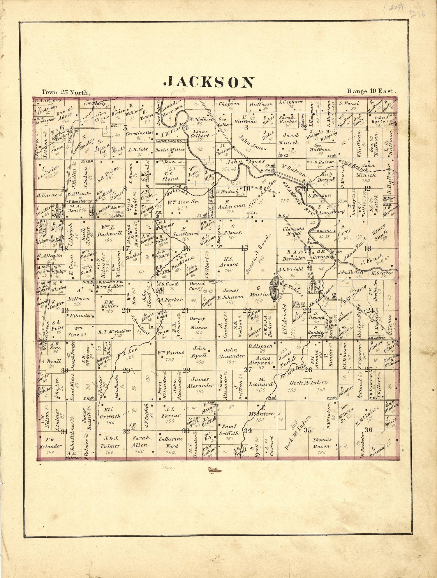 Map of Jackson from Historical Hand-atlas, Illustrated, Containing Large Scale Copper Plate Maps of Each State and Territory of the United States, and the Provinces of Canada, Together With a Complete Reference Map of the World, … 1881 by Relic Map Company