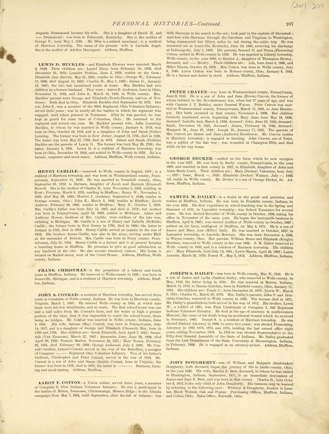 Personal Histories - Continued from Historical Hand-atlas, Illustrated, Containing Large Scale Copper Plate Maps of Each State and Territory of the United States, and the Provinces of Canada, Together With a Complete Reference Map of the World, … 1881 by Relic Map Company