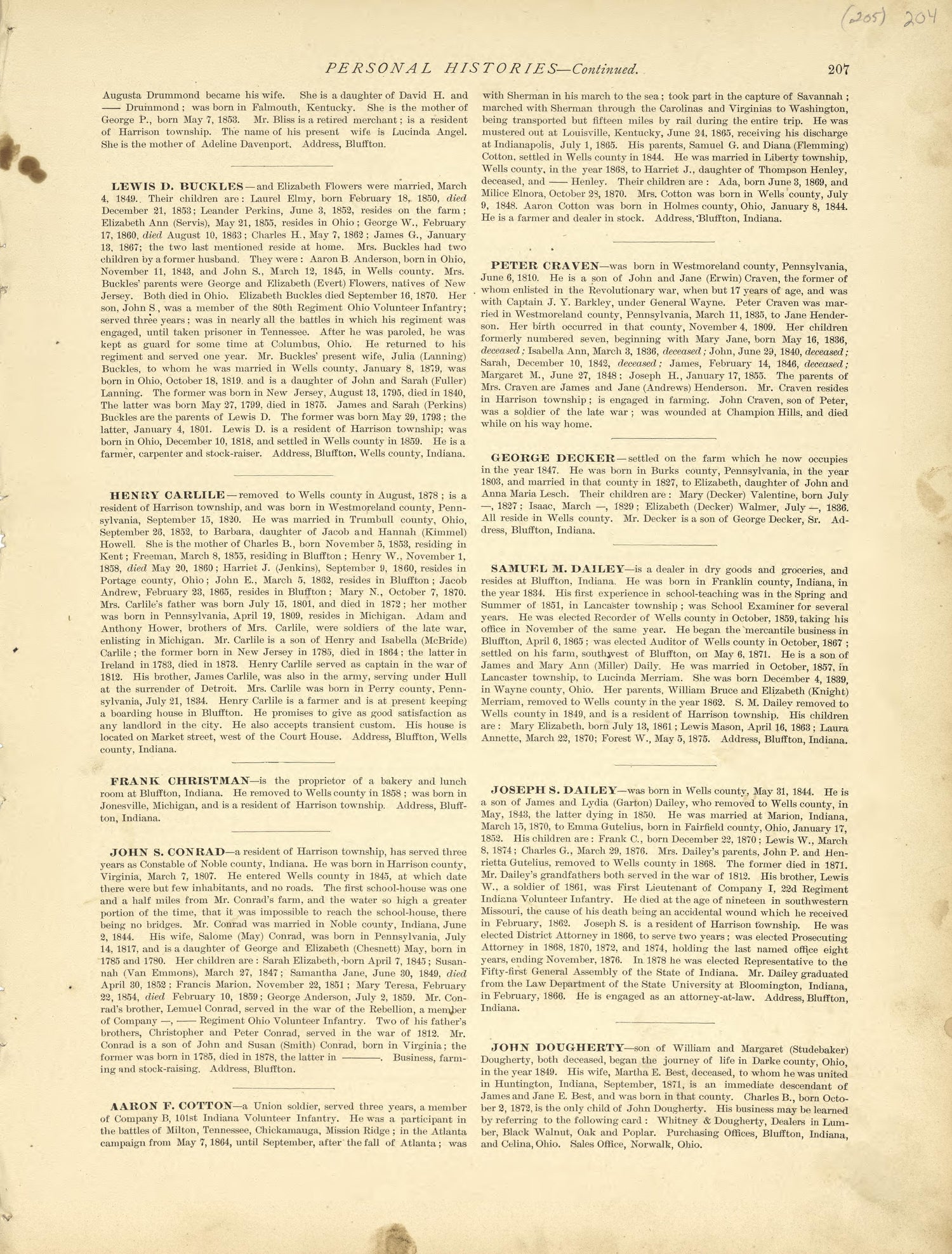 Personal Histories - Continued from Historical Hand-atlas, Illustrated, Containing Large Scale Copper Plate Maps of Each State and Territory of the United States, and the Provinces of Canada, Together With a Complete Reference Map of the World, … 1881 by Relic Map Company