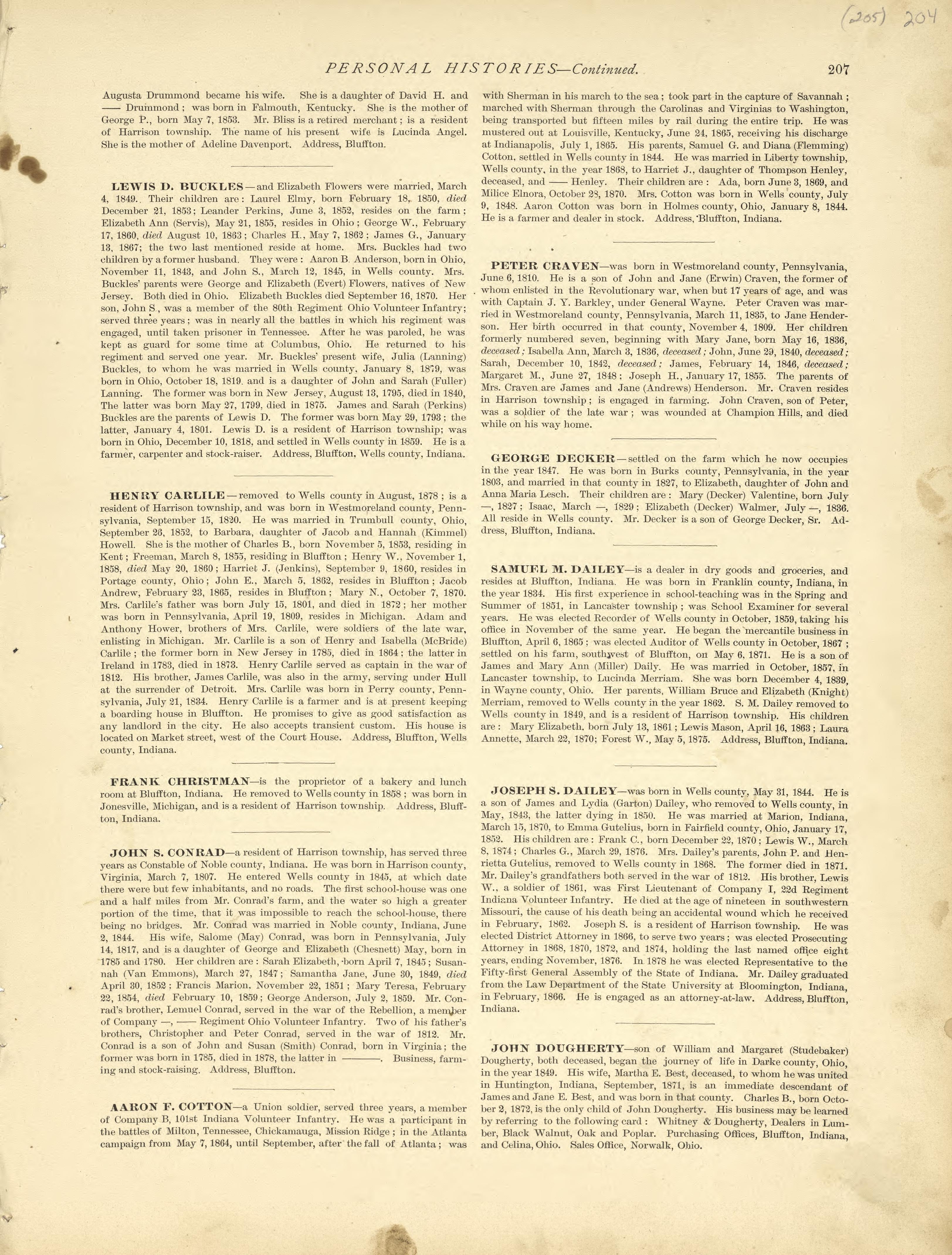 Personal Histories - Continued from Historical Hand-atlas, Illustrated, Containing Large Scale Copper Plate Maps of Each State and Territory of the United States, and the Provinces of Canada, Together With a Complete Reference Map of the World, … 1881 by Relic Map Company